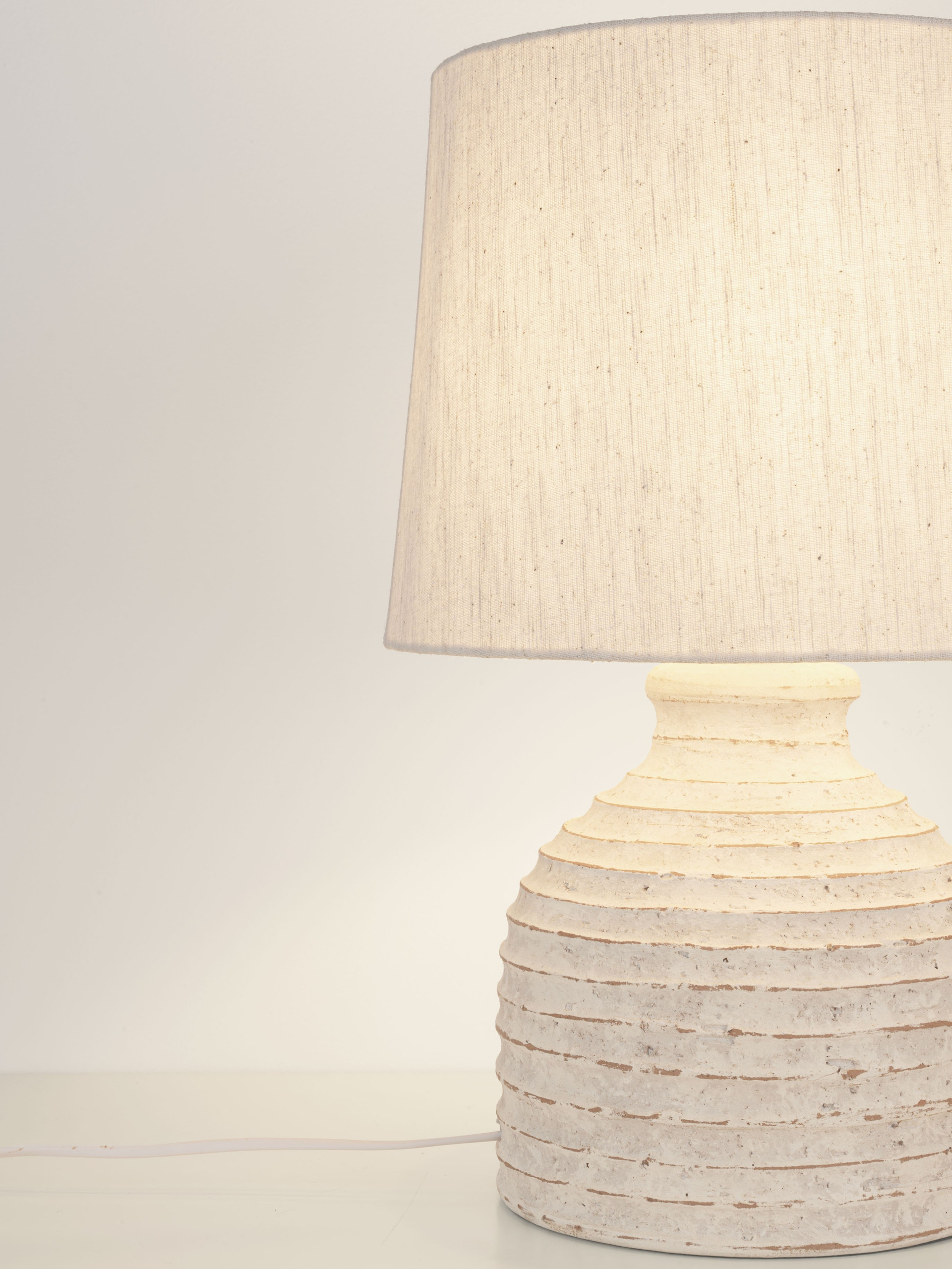 PEREZ | H 46 D 30 cm | 12 W | IP20 | Λευκό | Κεραμικό/Jute