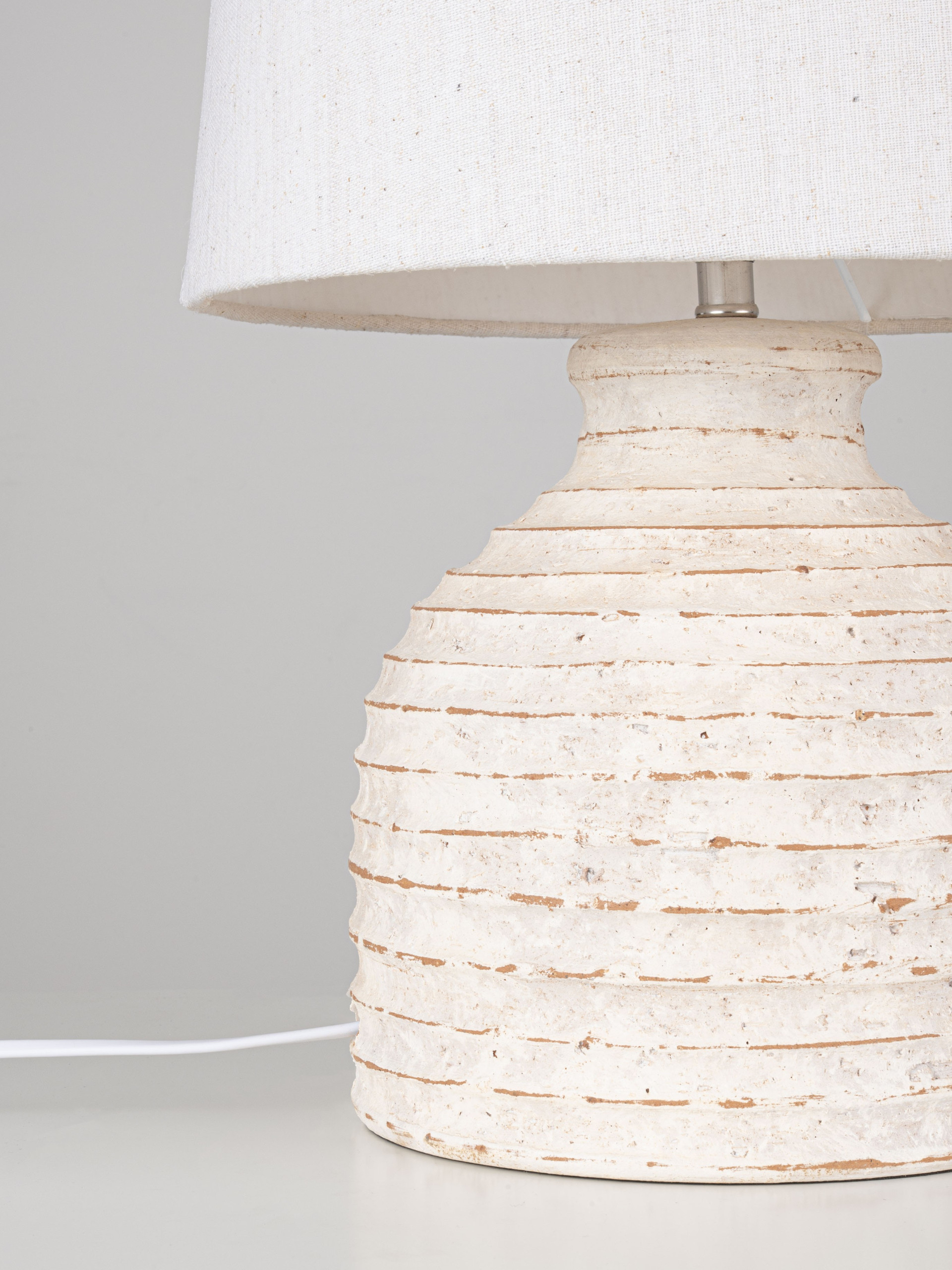 PEREZ | H 46 D 30 cm | 12 W | IP20 | Λευκό | Κεραμικό/Jute