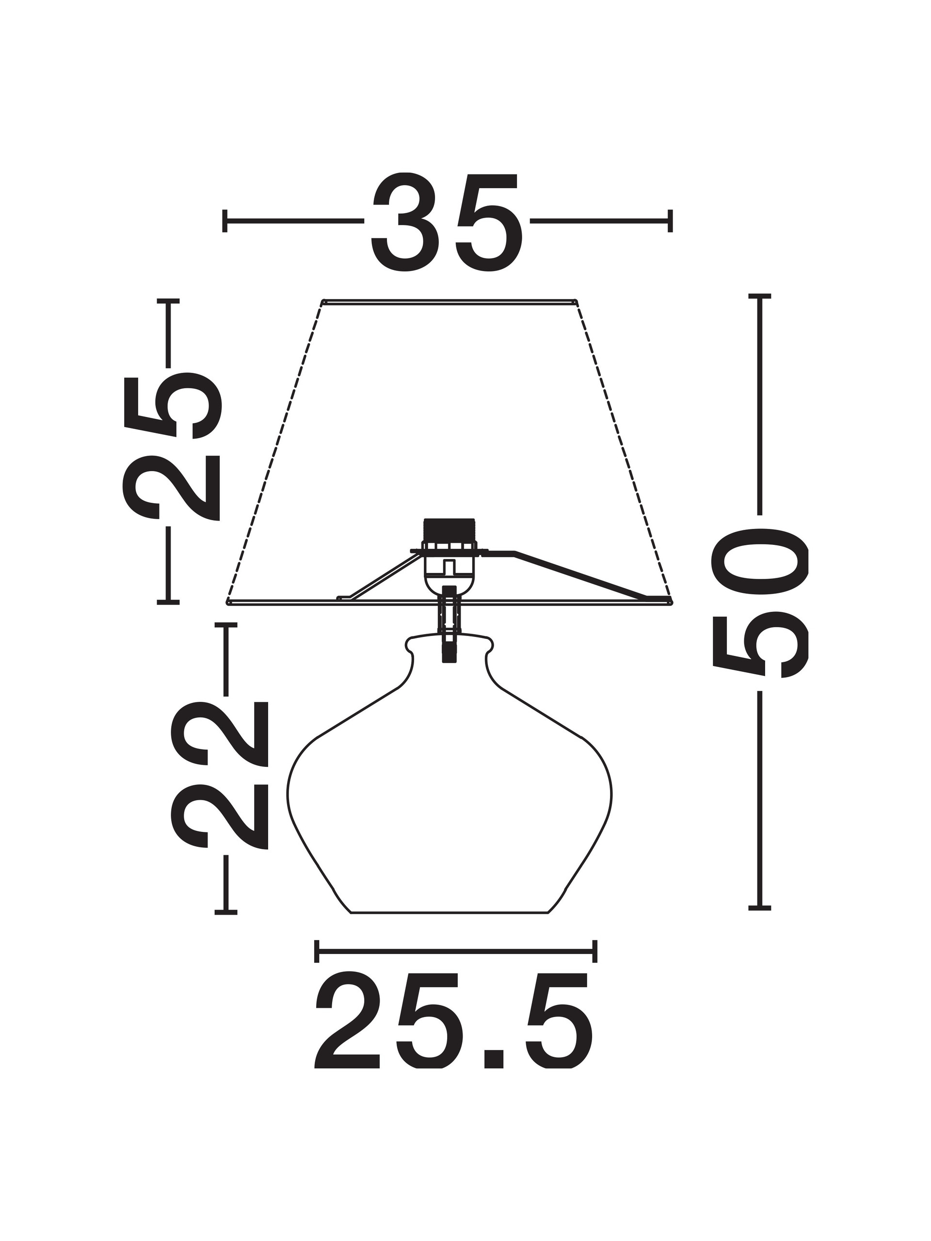 MARCIL | H 50 D 35 cm | 12 W | IP20 | Λευκό/Κεχριμπάρι | Κεραμικό/Jute