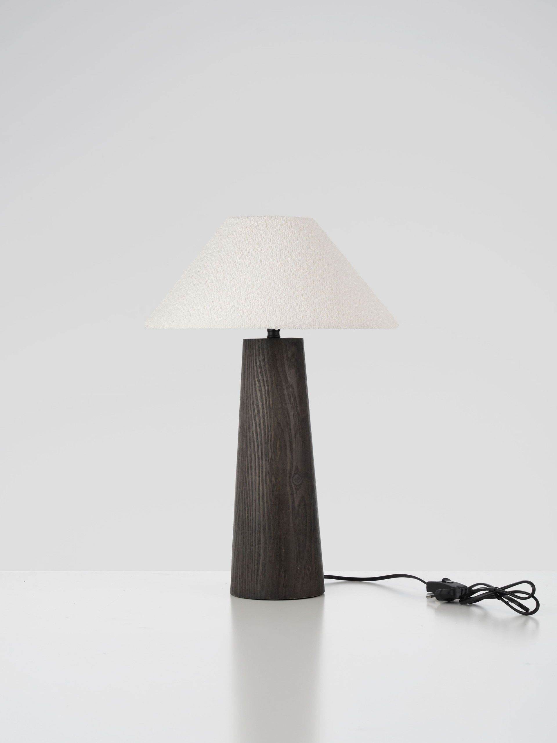 MOKU | H 50 D 32.5 cm | 12 W | IP20 | White/Brown | Bouclé Fabric/Veneer
