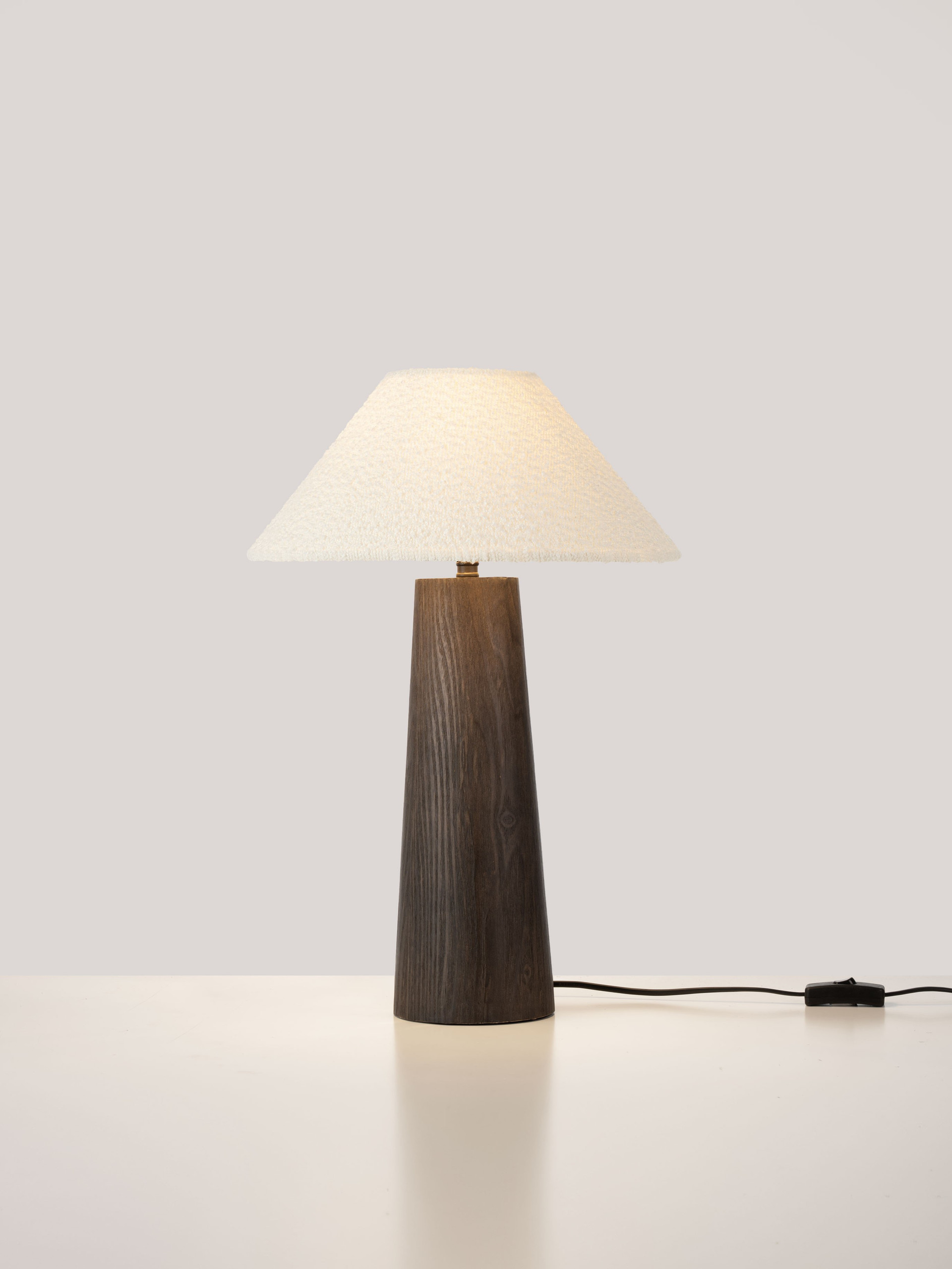MOKU | H 50 D 32.5 cm | 12 W | IP20 | White/Brown | Bouclé Fabric/Veneer