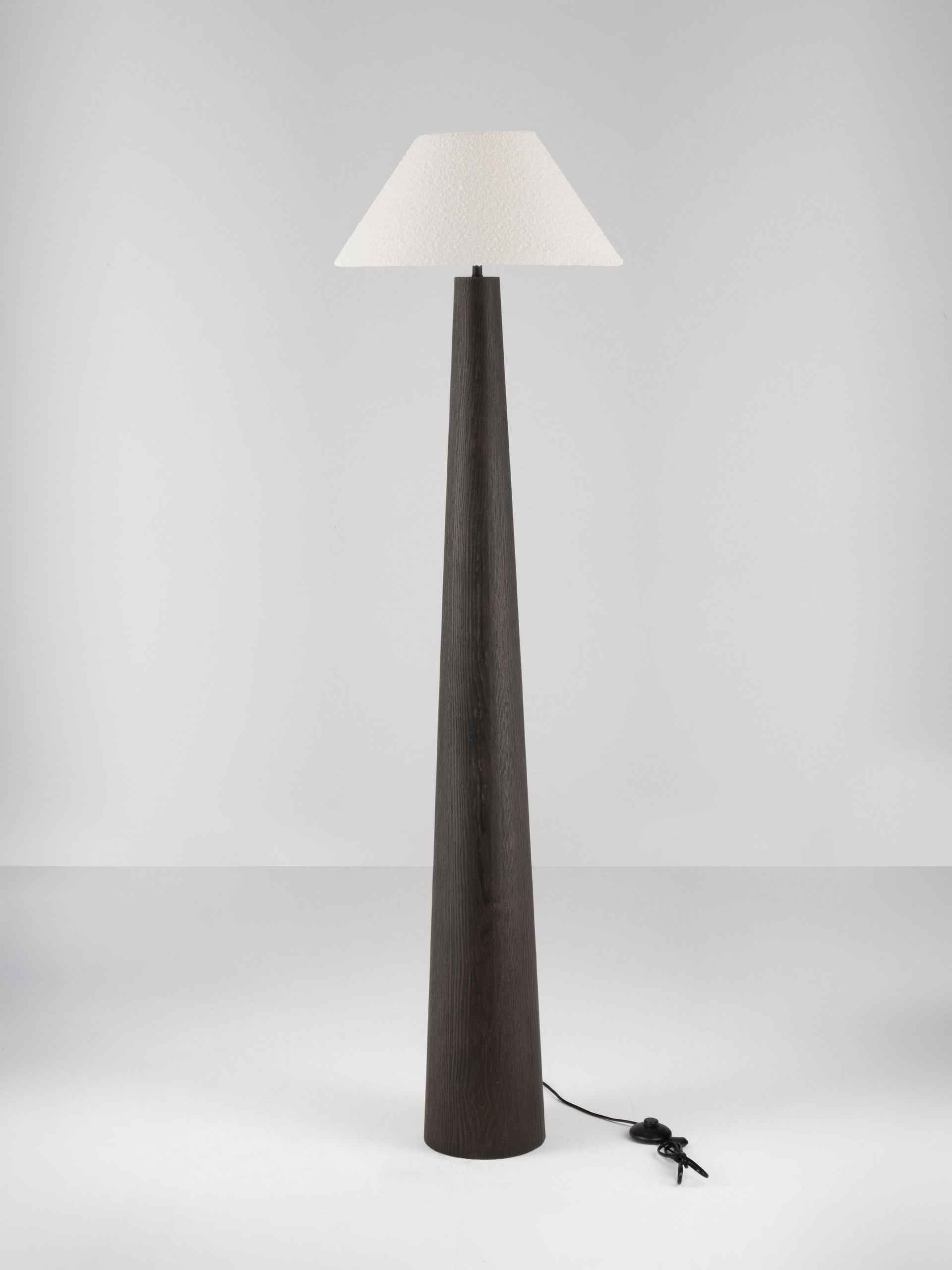 MOKU | H 160 D 45 cm | 12 W | IP20 | White/Brown | Bouclé Fabric/Veneer