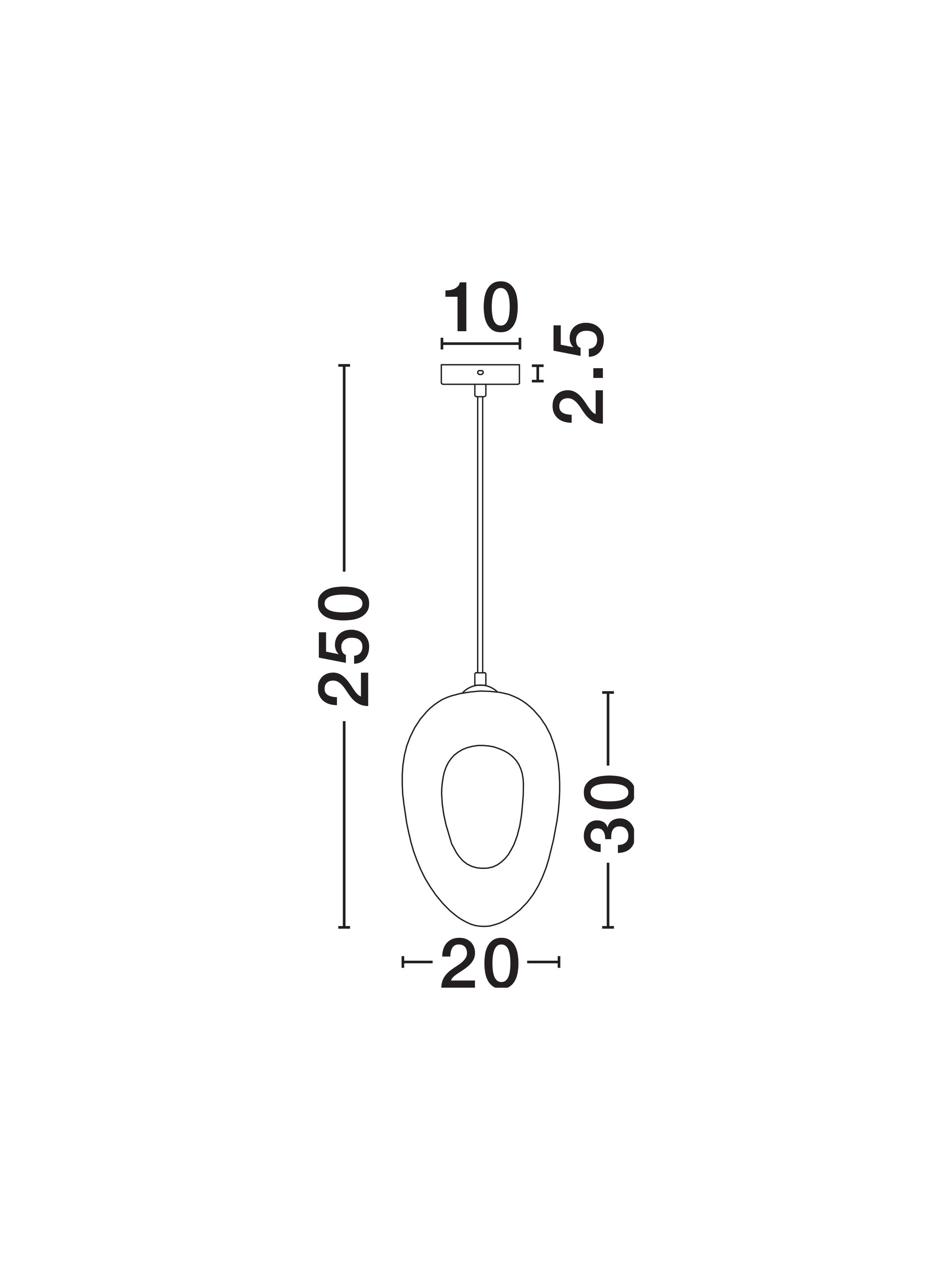 TEMPUS | L 20 W 30 H 250 cm | 5 W | IP20 | White | Resin