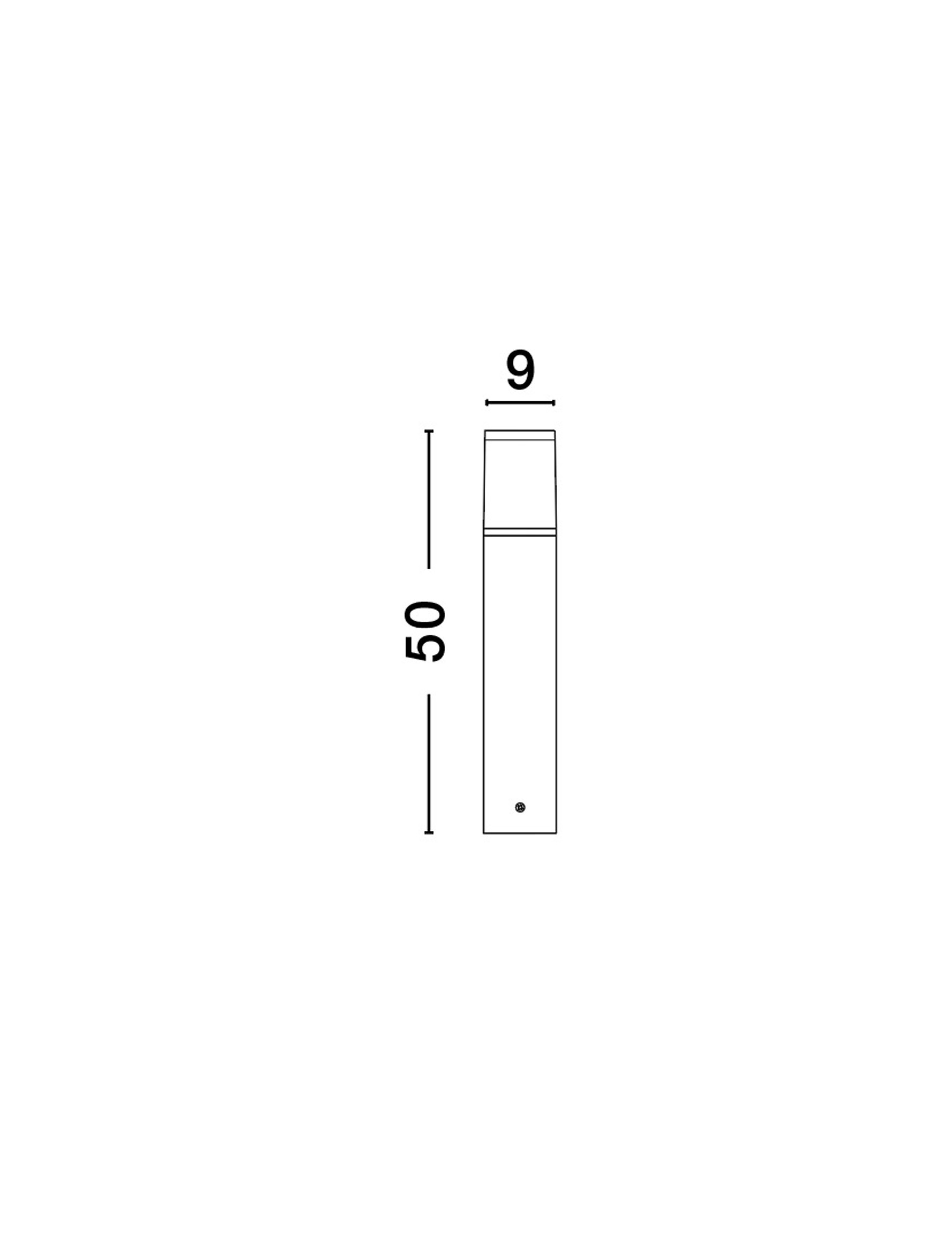 CETERA | H 50 D 9 cm | 12 W | IP54 | Black | Aluminum
