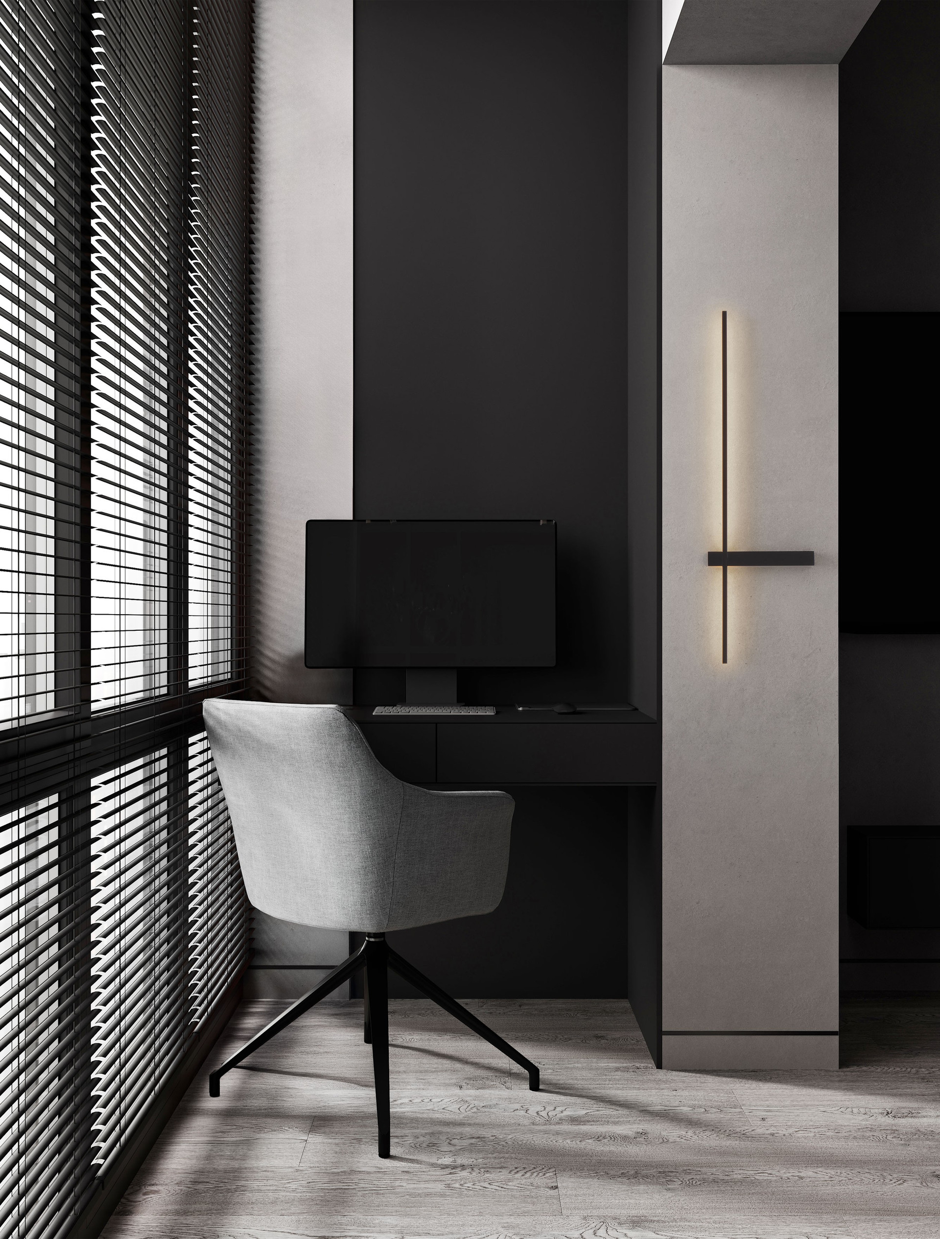 DANESSA | L 22.2 W 4 H 73 cm | 5 W | 3000/2700 K | 374 lm | IP20 | Negro | Aluminio/Acrílico