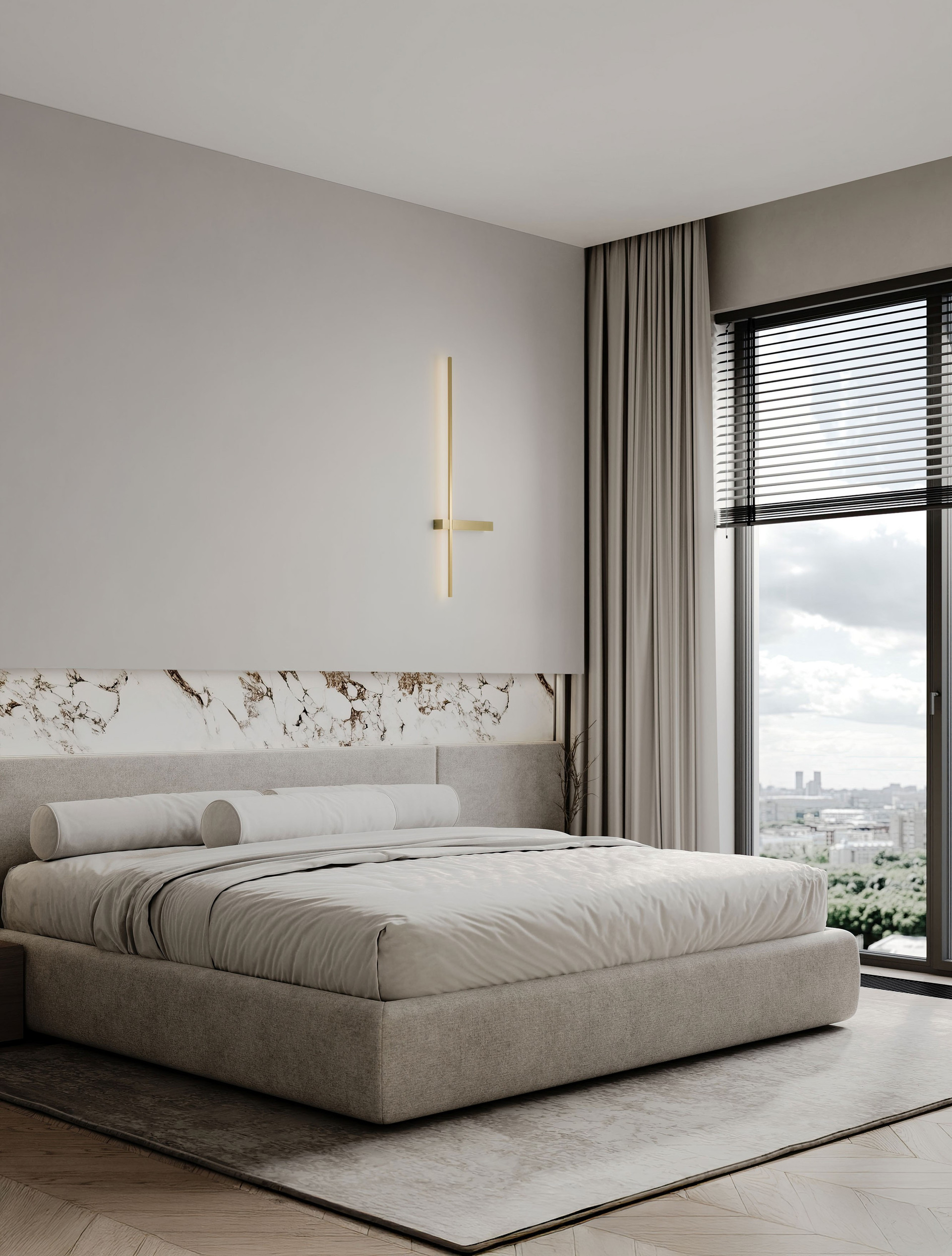 DANESSA | L 22.2 W 4 H 73 cm | 5 W | 3000/2700 K | 374 lm | IP20 | Oro | Aluminio/Acrílico