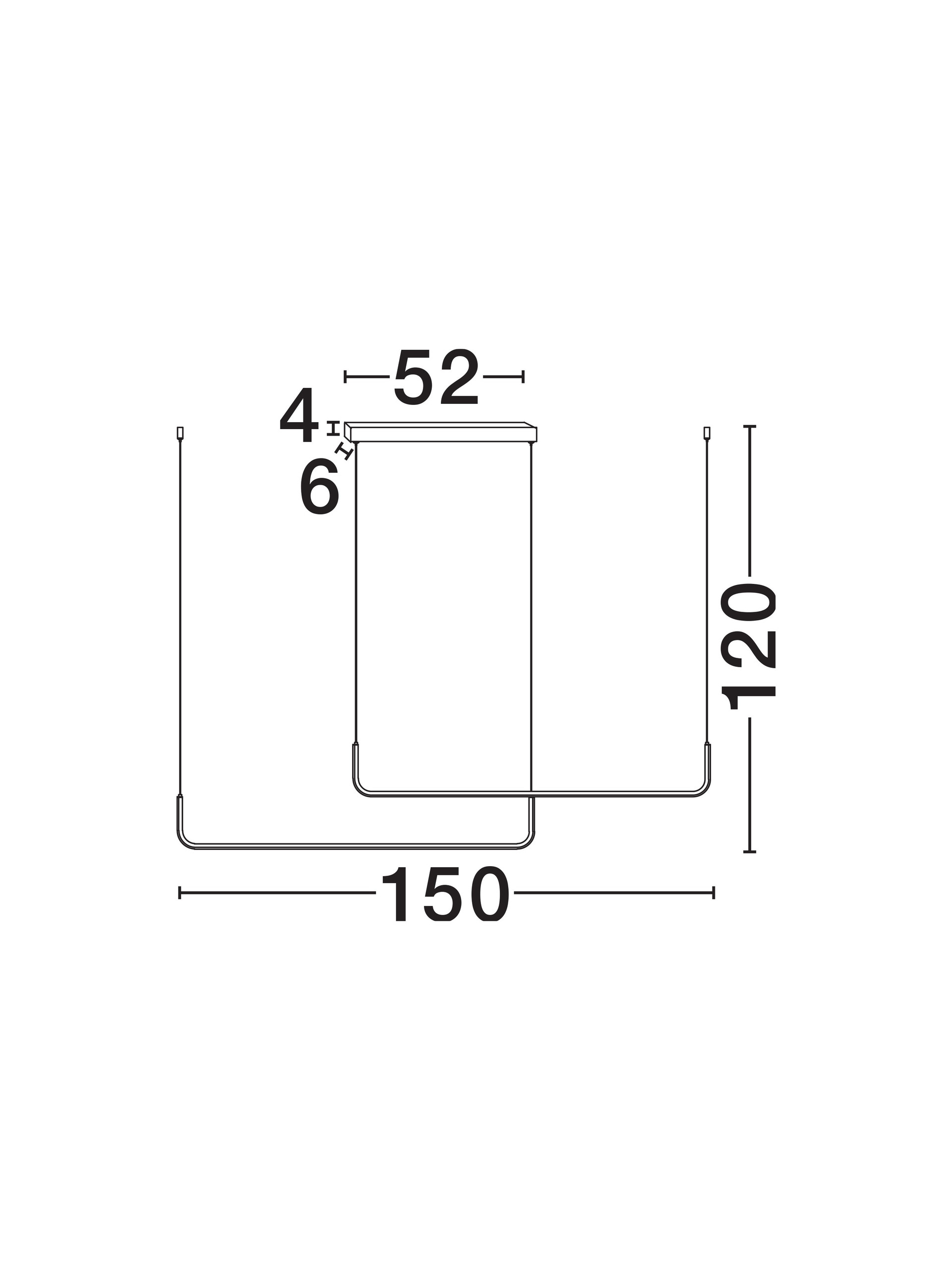 STRITA | L 150 H 120 cm | 40 W | 3000 K | 2856 lm | IP20 | Black | Aluminum