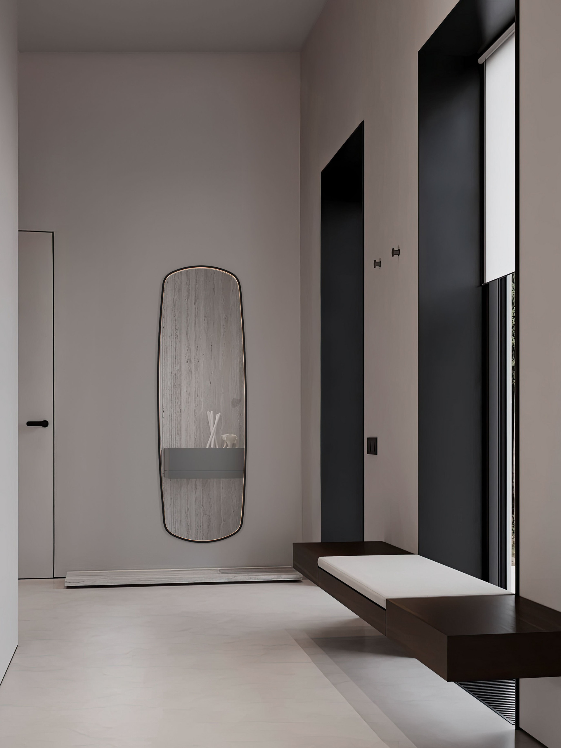 SINIA | L 55 W 4.5 H 170 cm | 58 W | 3000 K | 1186 lm | IP44 | Black | Aluminum/Mirror Glass