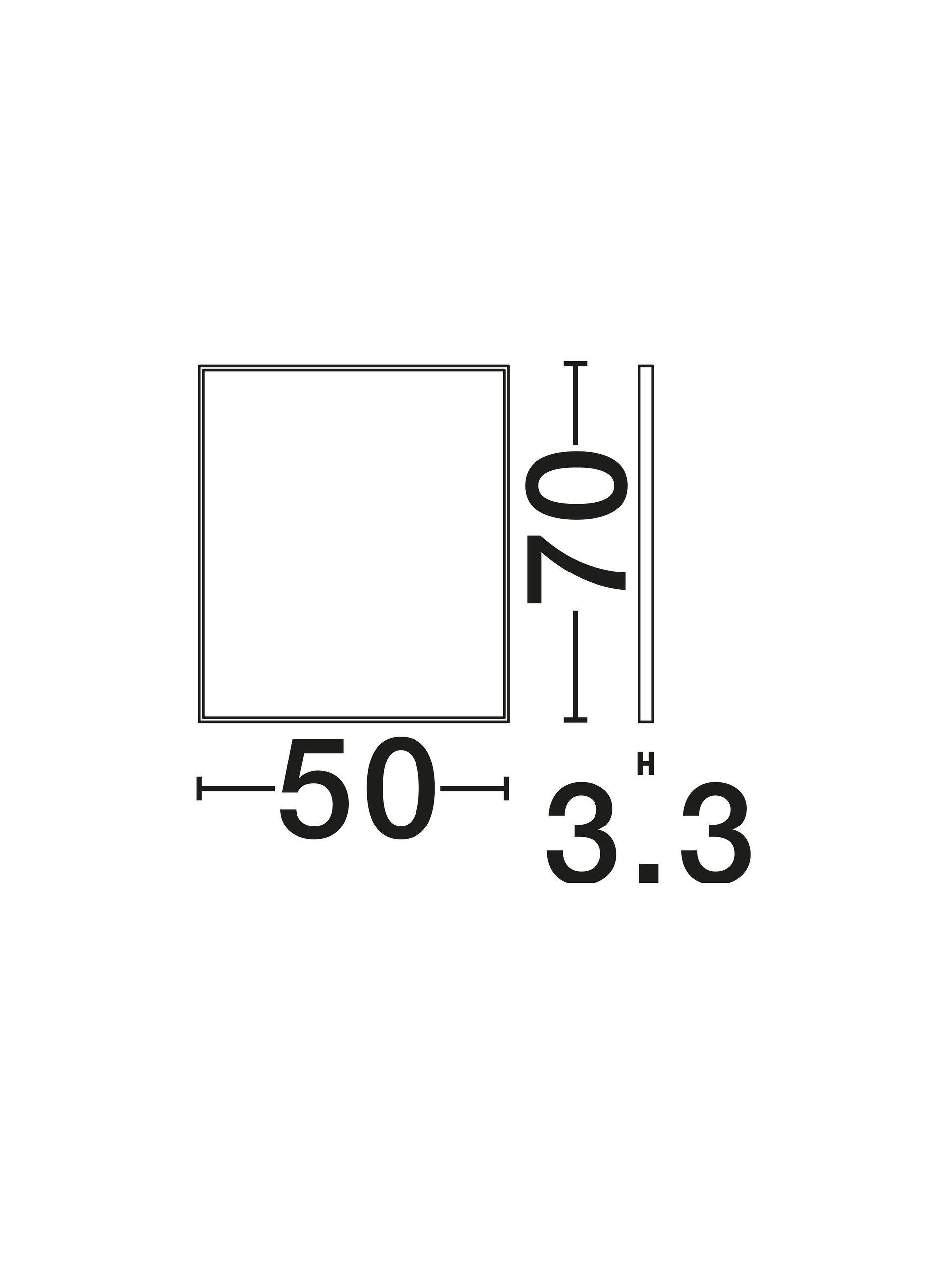 MIRAGIO | L 50 W 3.3 H 70 cm | Black | Glass/Aluminum