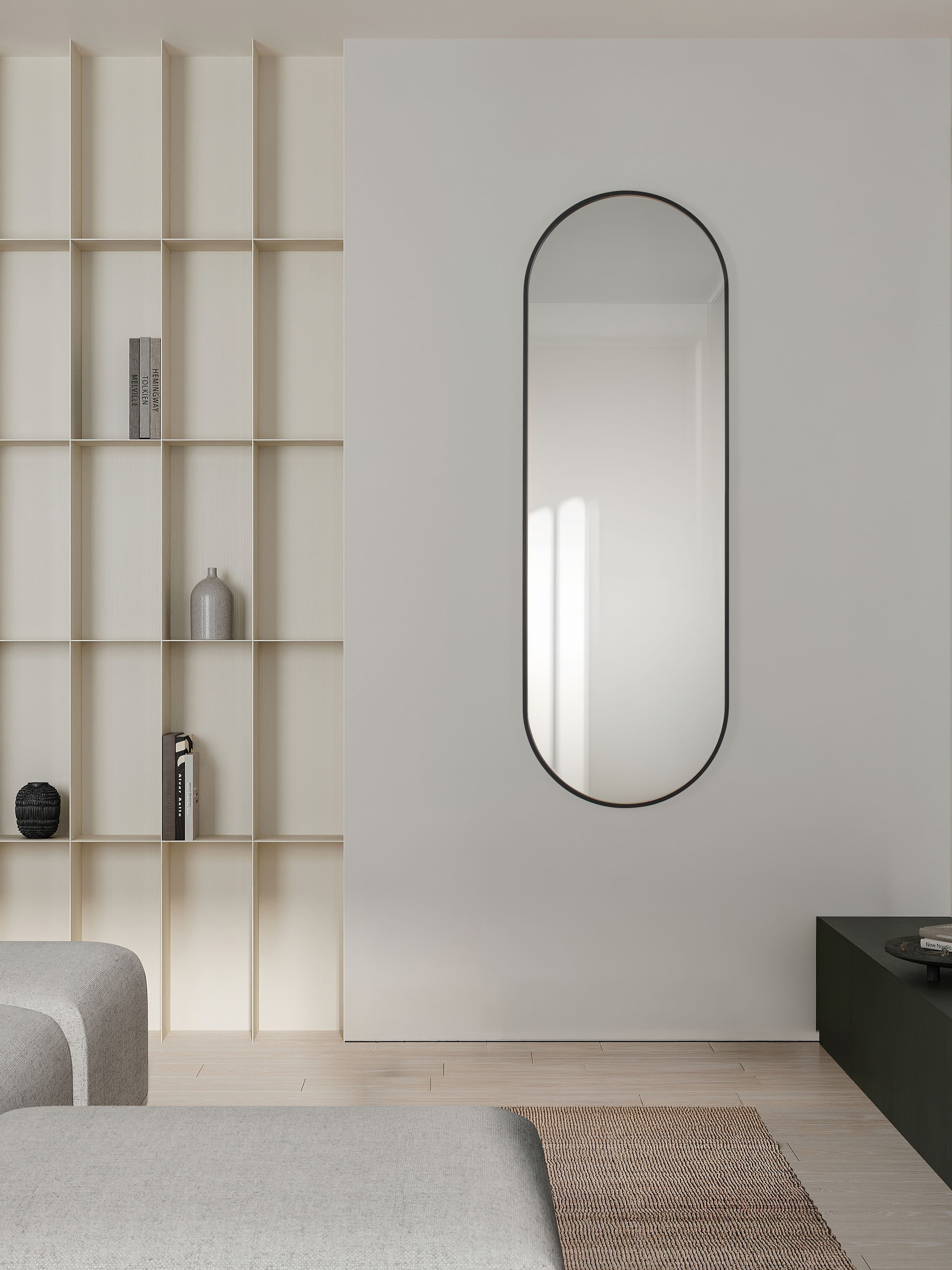 VANTE | L 50 W 3.3 H 150 cm | Black | Glass/Aluminum