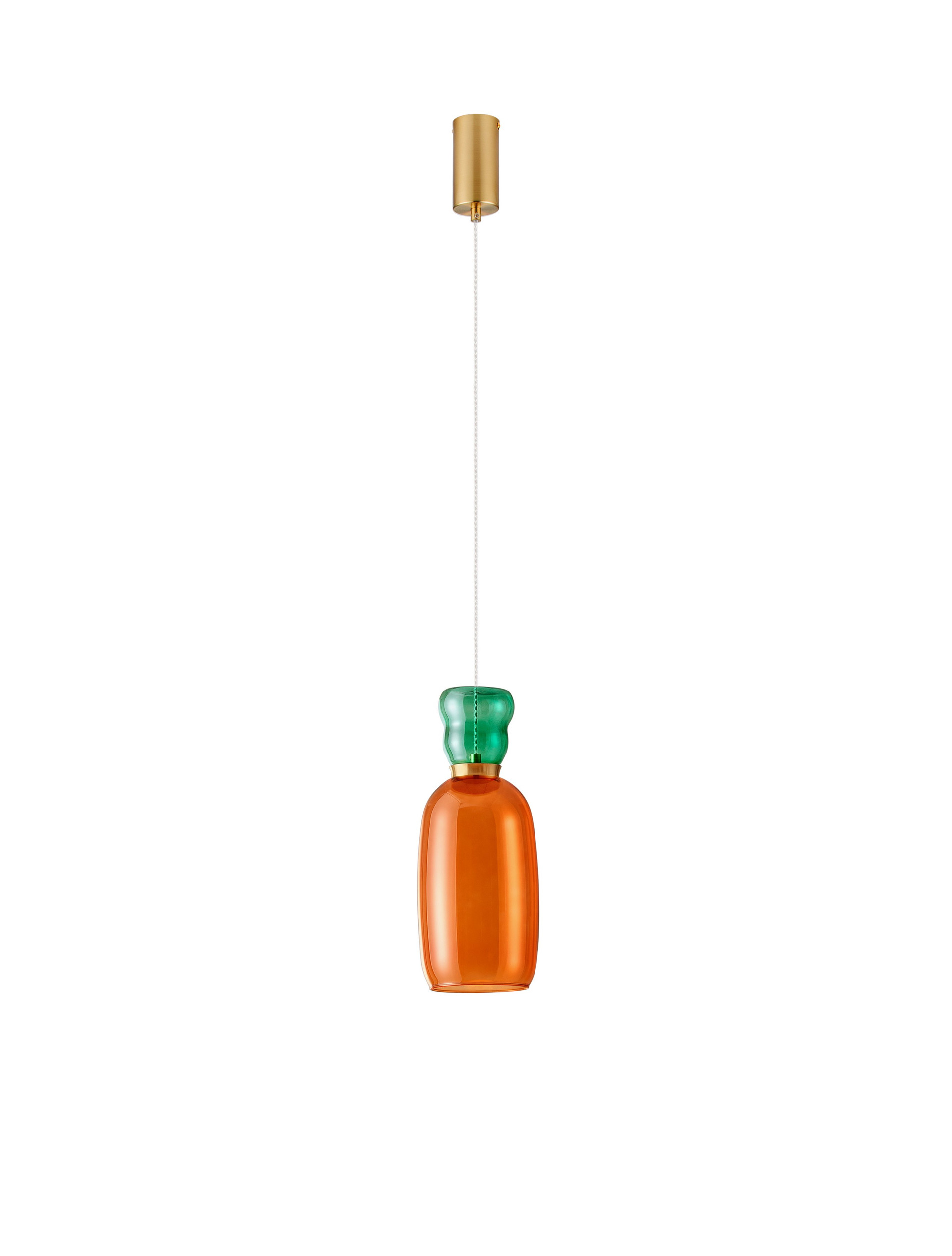 PLUMA | H 179 D 15 cm | 5 W | 3000 K | 450 lm | IP20 | Gold/Jasper/Orange | Glass/Metal