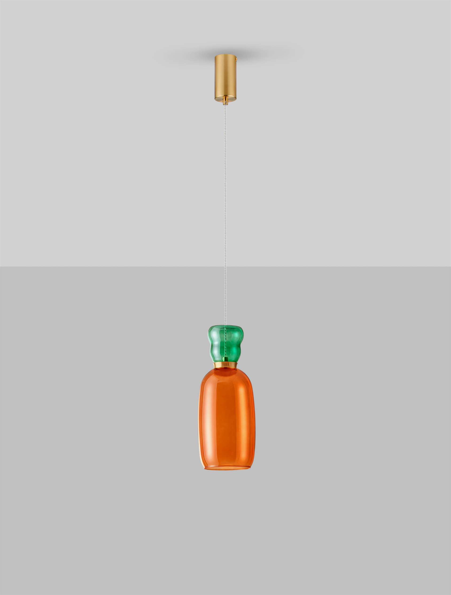 PLUMA | H 179 D 15 cm | 5 W | 3000 K | 450 lm | IP20 | Gold/Jasper/Orange | Glass/Metal