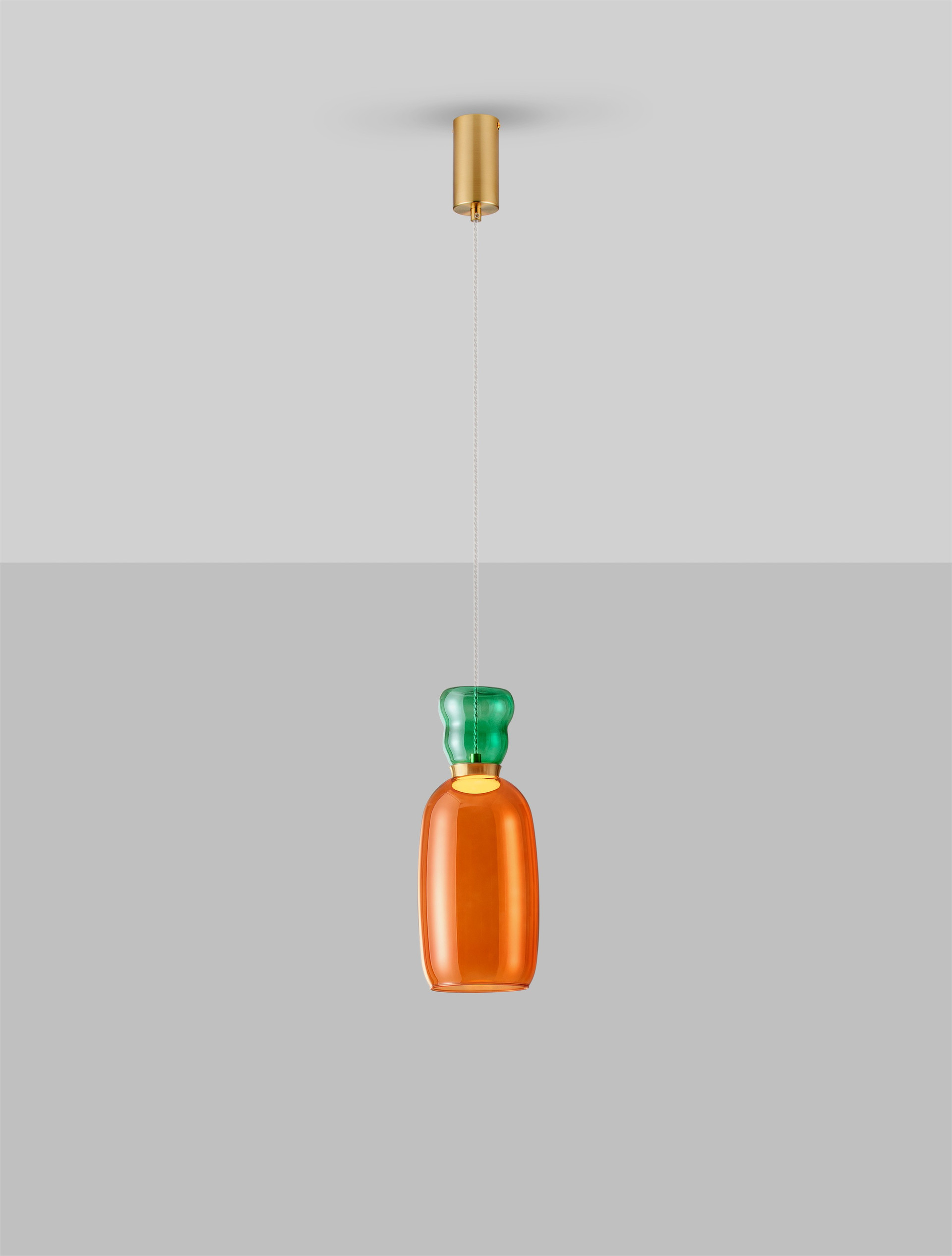 PLUMA | H 179 D 15 cm | 5 W | 3000 K | 450 lm | IP20 | Gold/Jasper/Orange | Glass/Metal