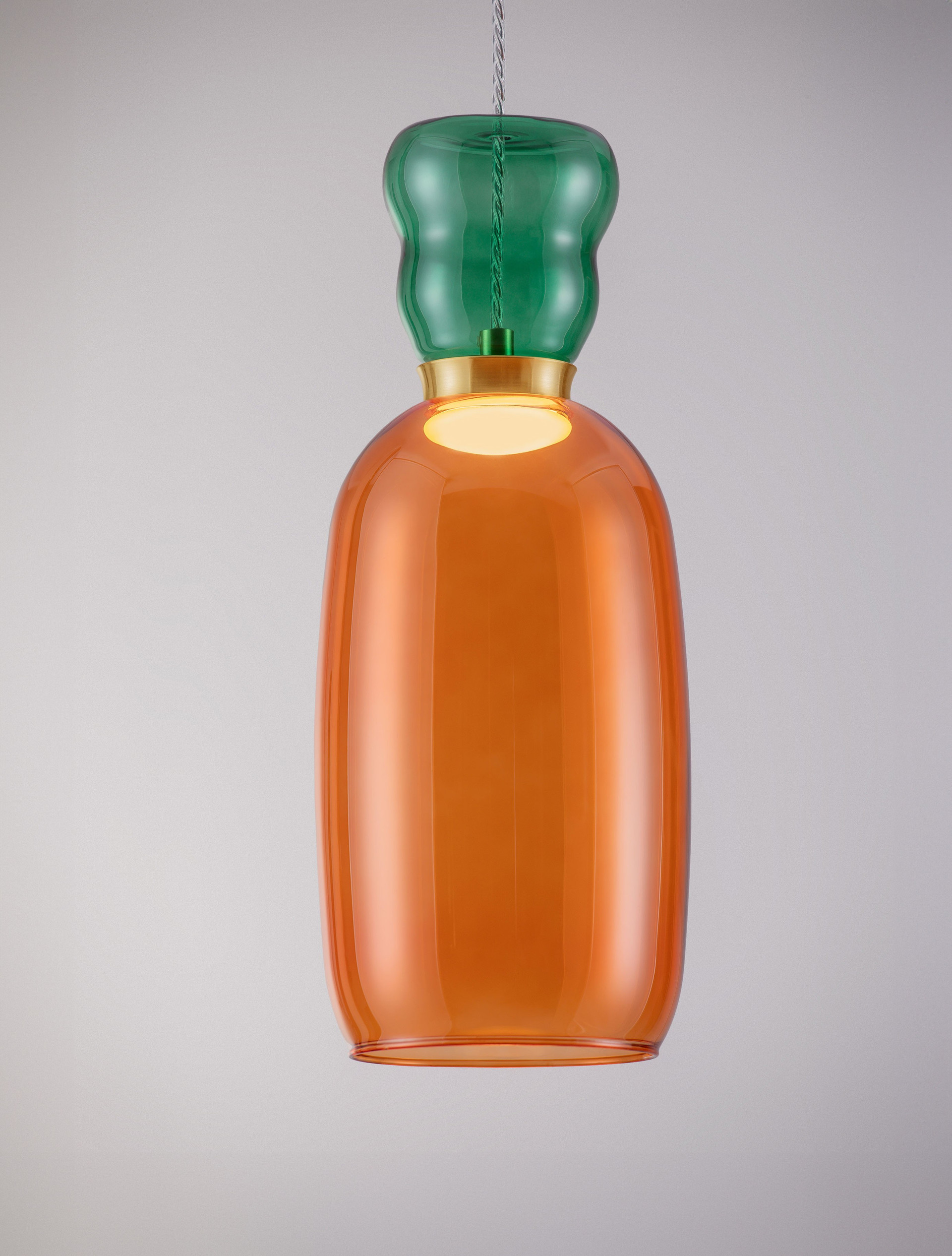 PLUMA | H 179 D 15 cm | 5 W | 3000 K | 450 lm | IP20 | Gold/Jasper/Orange | Glass/Metal