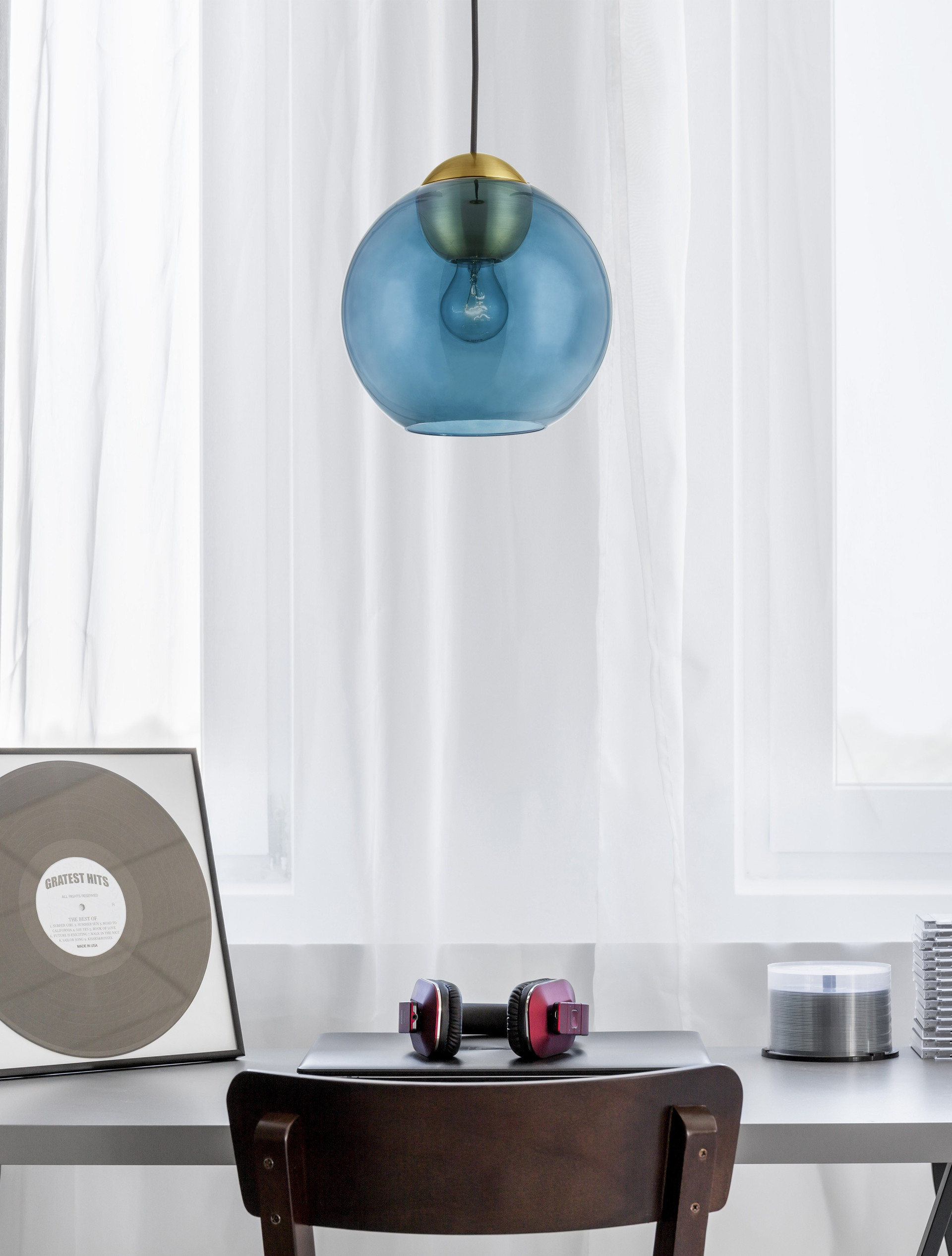 MIDORI | H 184 D 24 cm | 12 W | IP20 | Gold/Blue | Glass/Metal