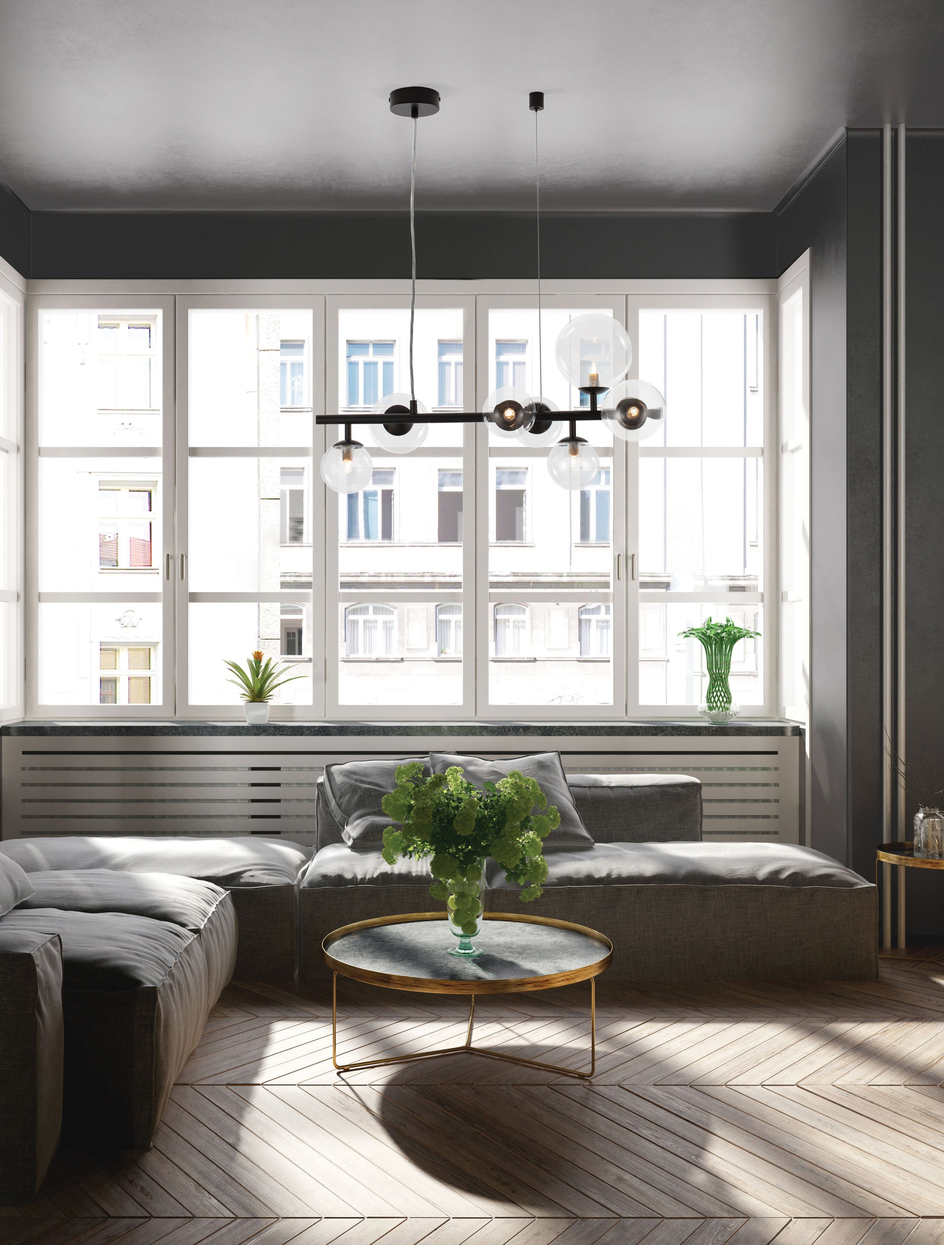 ODILLIA | L 65 W 23 H 120 cm | 15 W | IP20 | Μαύρο | Γυαλί/Μέταλλο