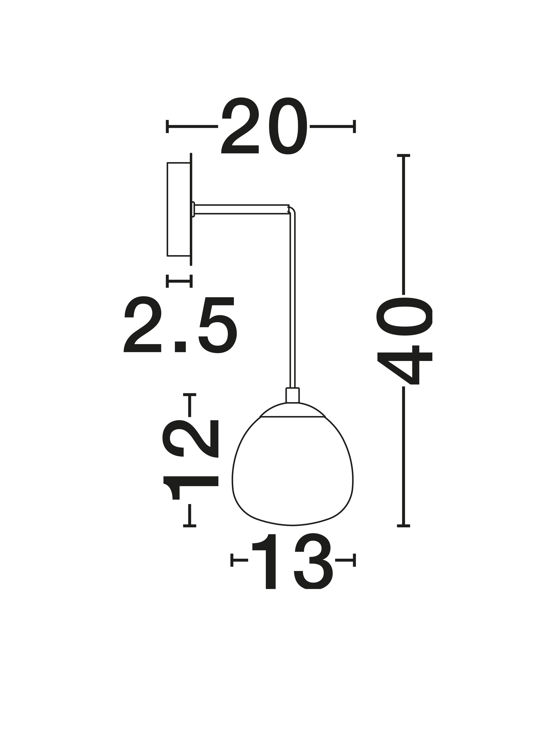 THE EGG | L 13 W 20 H 40 cm | 5 W | IP20 | Black/White/Gold | Glass/Metal