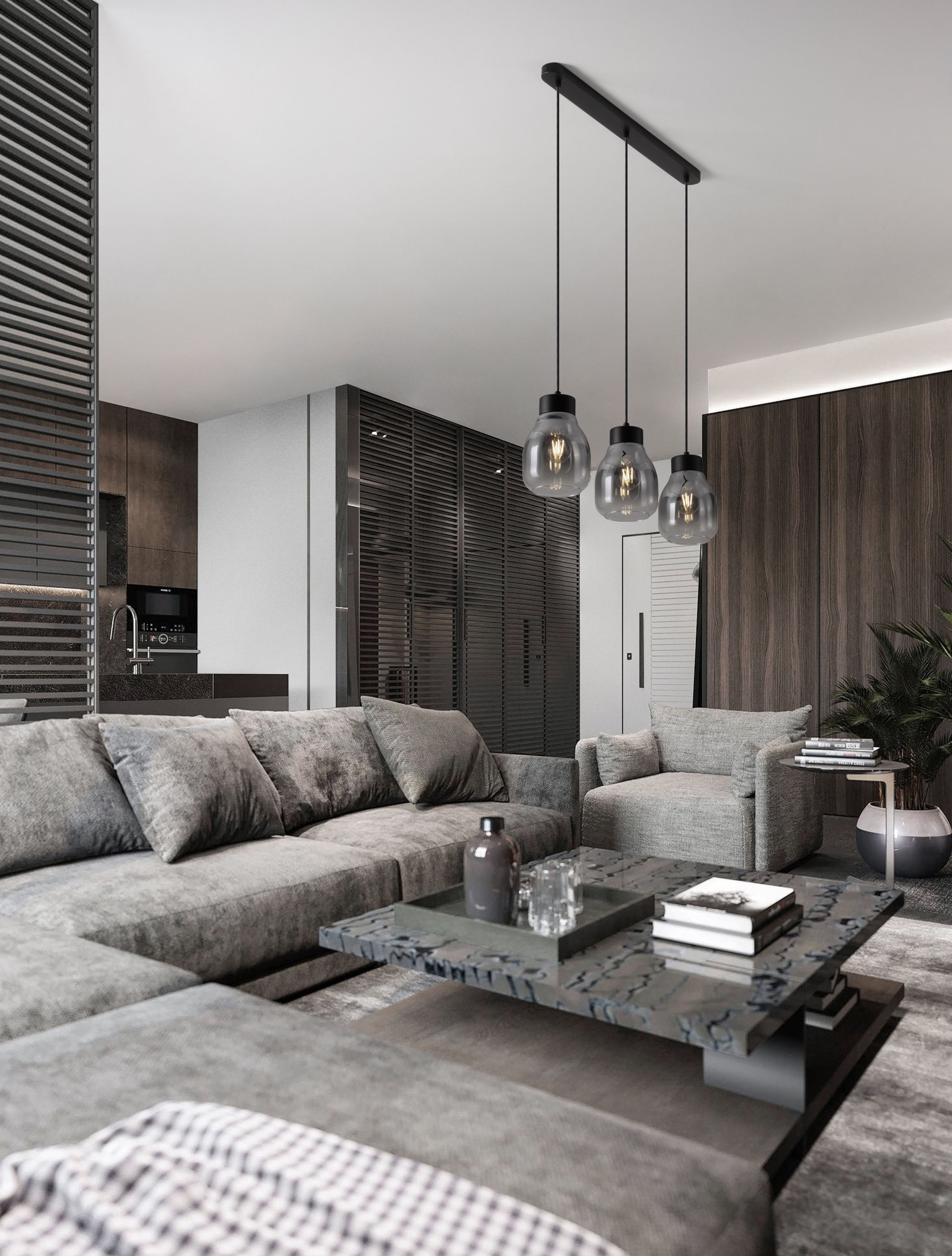 BLACU | L 75 W 15 H 120 cm | 36 W | IP20 | Gray | Glass/Metal