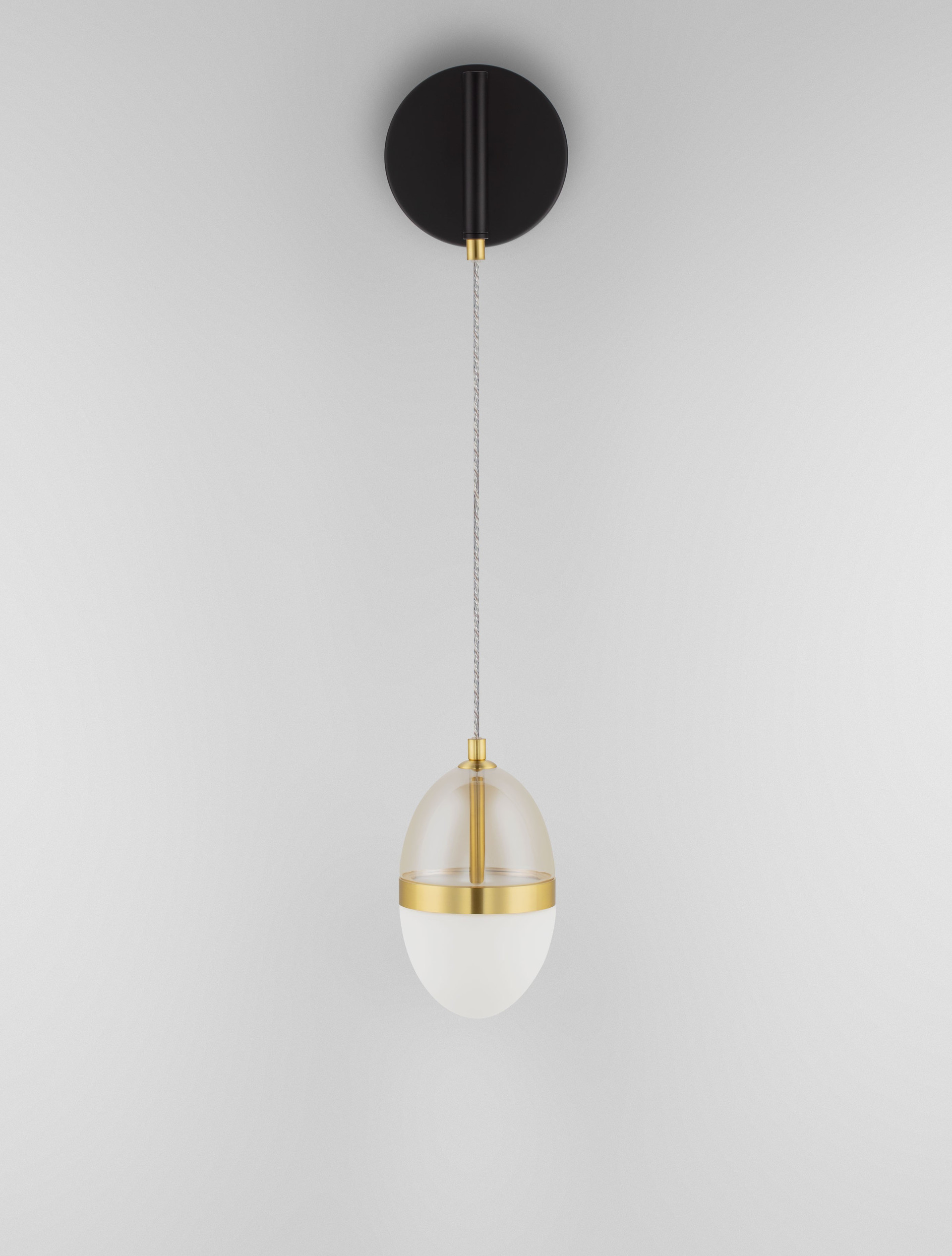 EGNA | L 12 W 9 H 48 cm | 13 W | 3000 K | 780 lm | IP20 | Brass/Amber | Glass/Metal