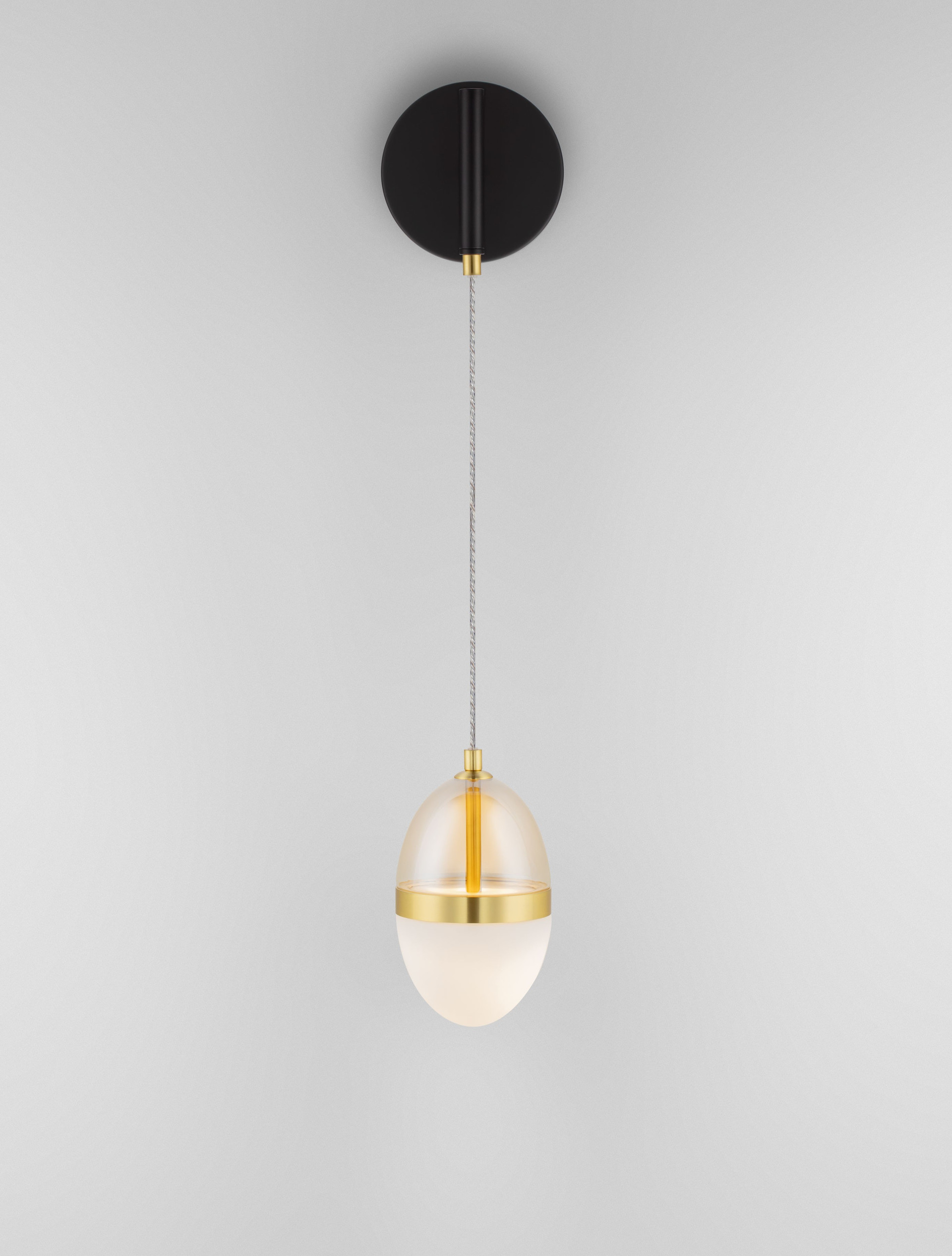 EGNA | L 12 W 9 H 48 cm | 13 W | 3000 K | 780 lm | IP20 | Brass/Amber | Glass/Metal