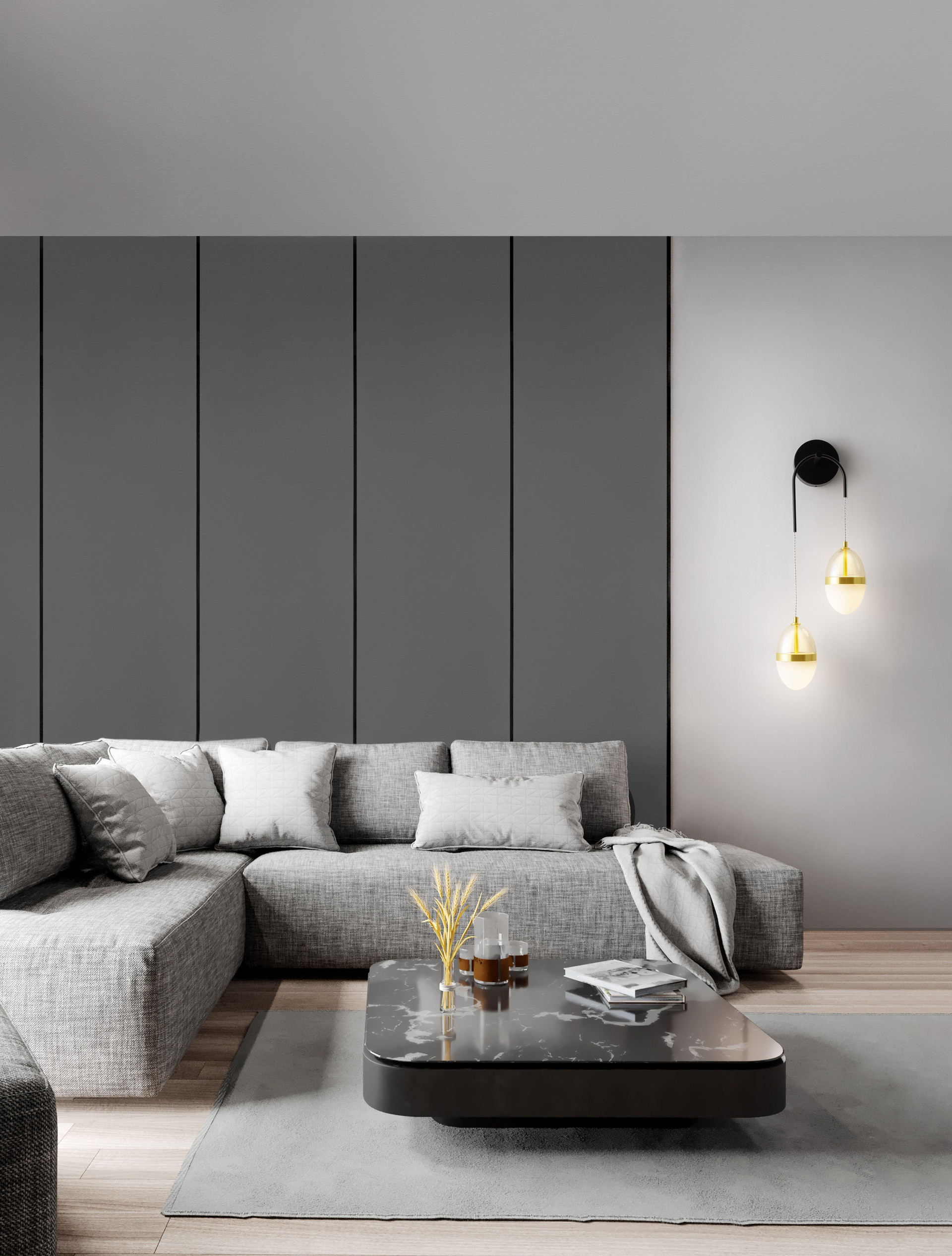 EGNA | L 27 W 14.5 H 76 cm | 24 W | 3000 K | 1680 lm | IP20 | Messing/Bernstein | Glas/Metall