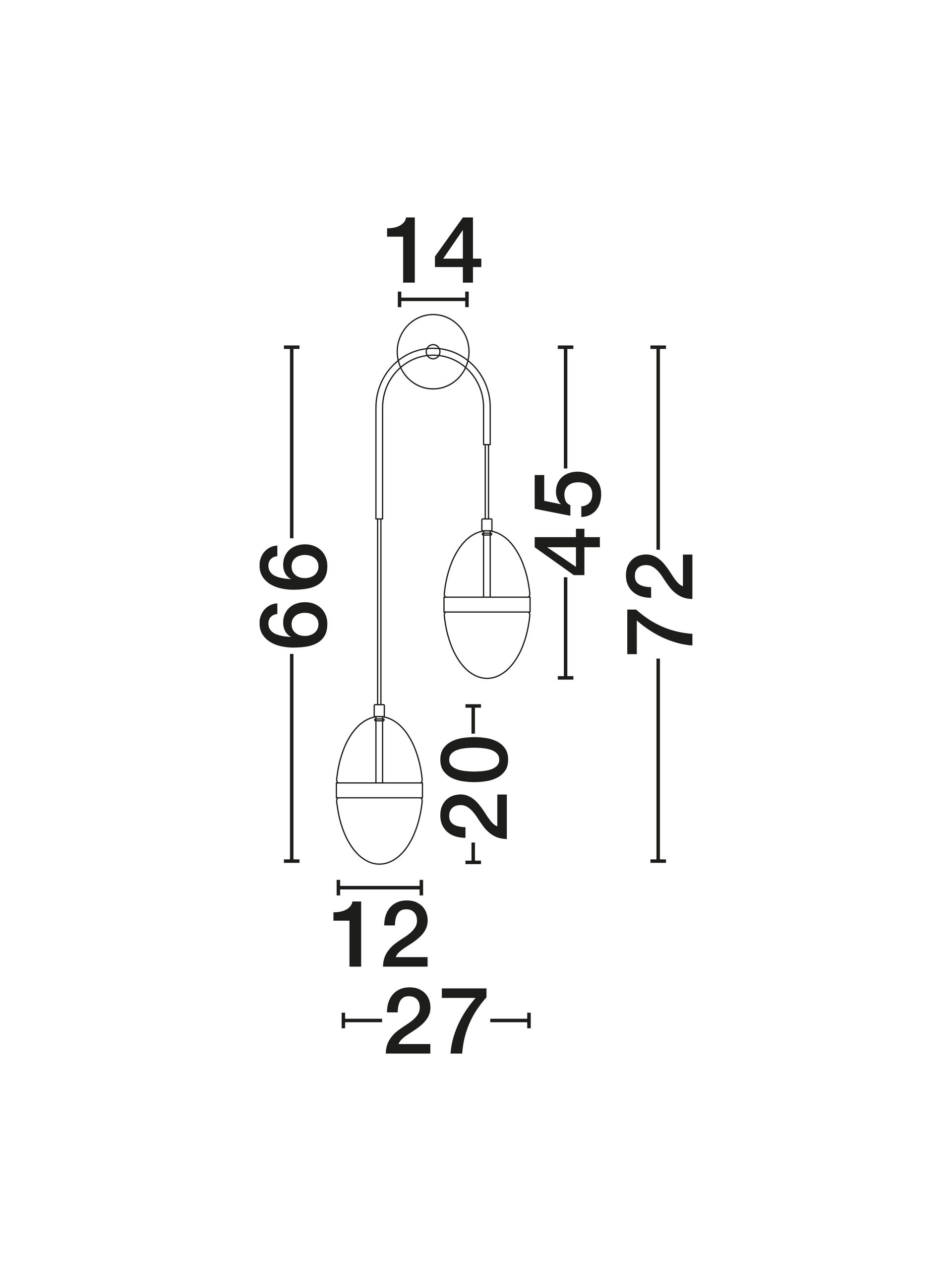 EGNA | L 27 W 14.5 H 76 cm | 24 W | 3000 K | 1680 lm | IP20 | Messing/Bernstein | Glas/Metall