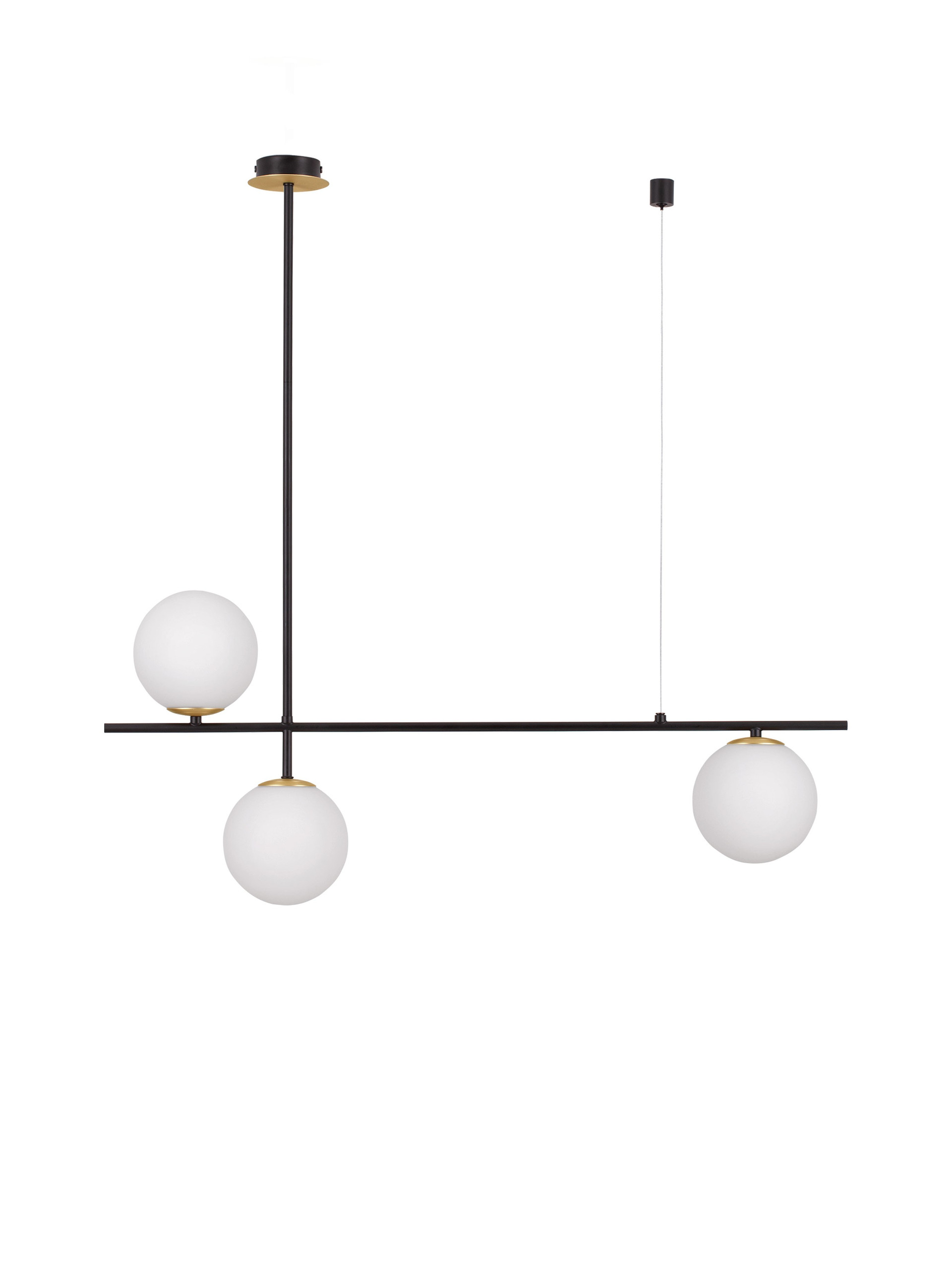 GIT | L 95 W 15 H 73.5/121 cm | 15 W | IP20 | Black/White/Gold | Glass/Metal