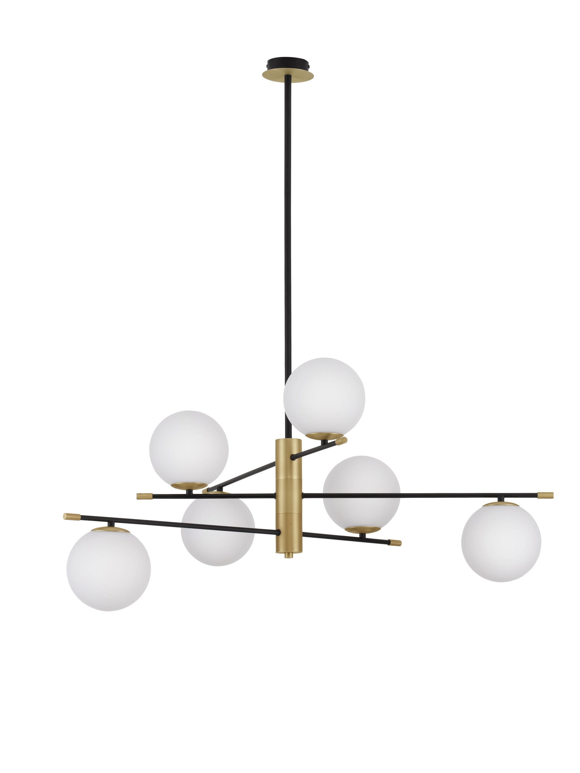 GIT | L 100 H 77/120 cm | 30 W | IP20 | Black/White/Gold | Glass/Metal