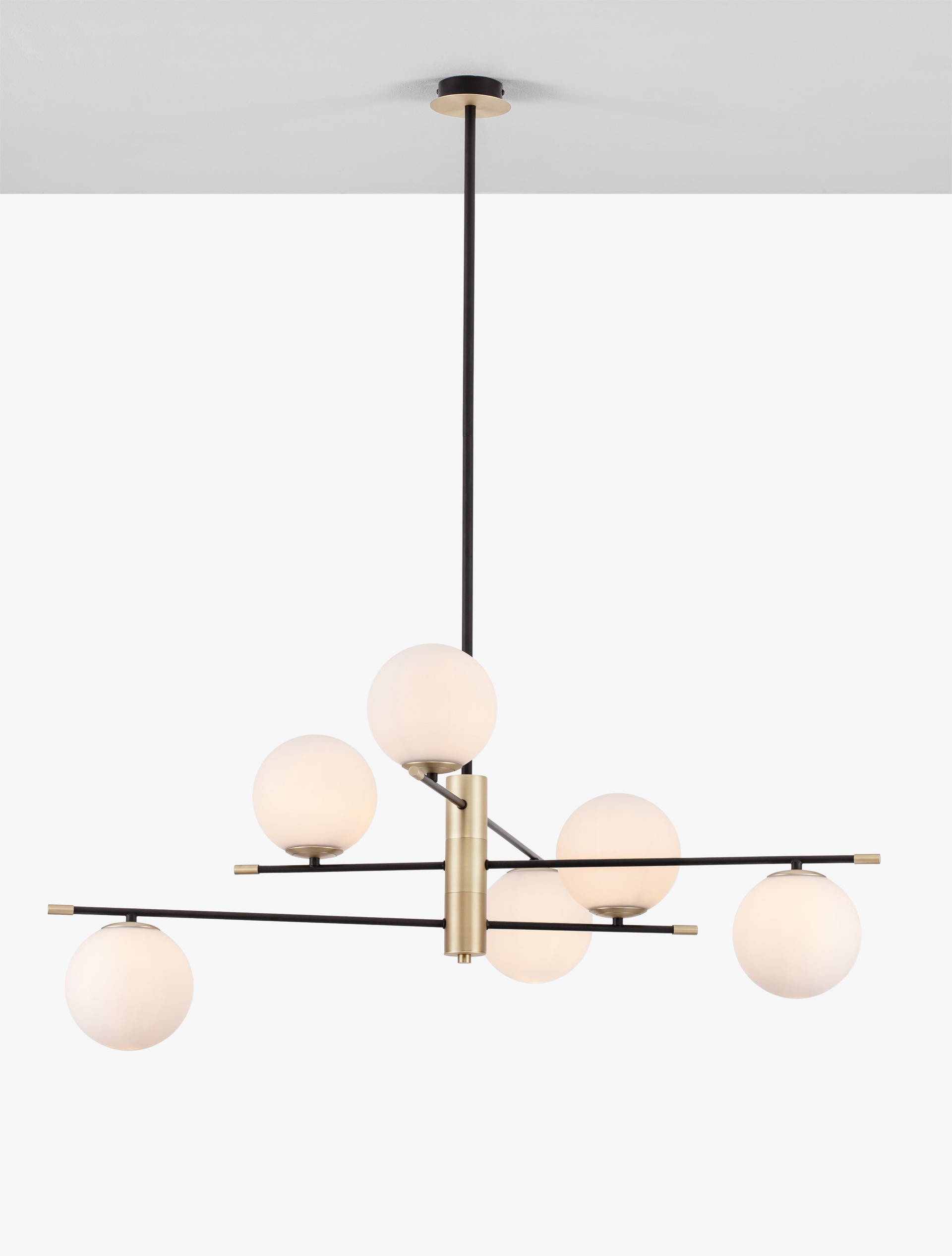 GIT | L 100 H 77/120 cm | 30 W | IP20 | Black/White/Gold | Glass/Metal