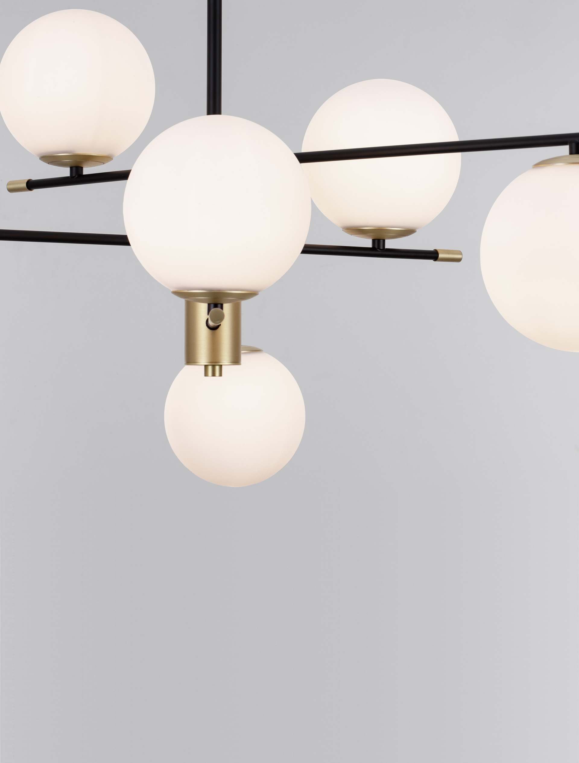 GIT | L 100 H 77/120 cm | 30 W | IP20 | Black/White/Gold | Glass/Metal