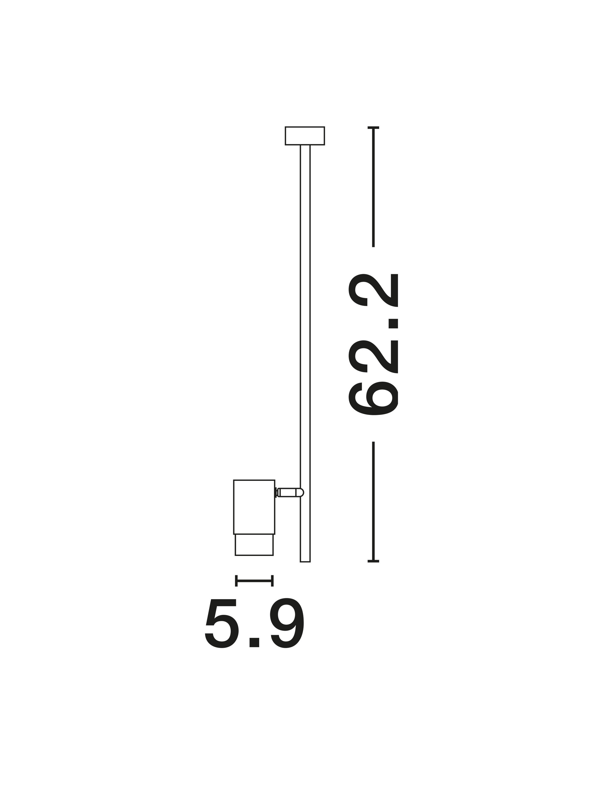 PONGO | H 62.2 D 5.9 cm | 10 W | IP20 | Black/Gold | Aluminum