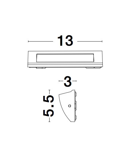 LIV | L 13 W 3 H 5.5 cm | 4 W | 3000 K | 245 lm | IP54 | White | Aluminum