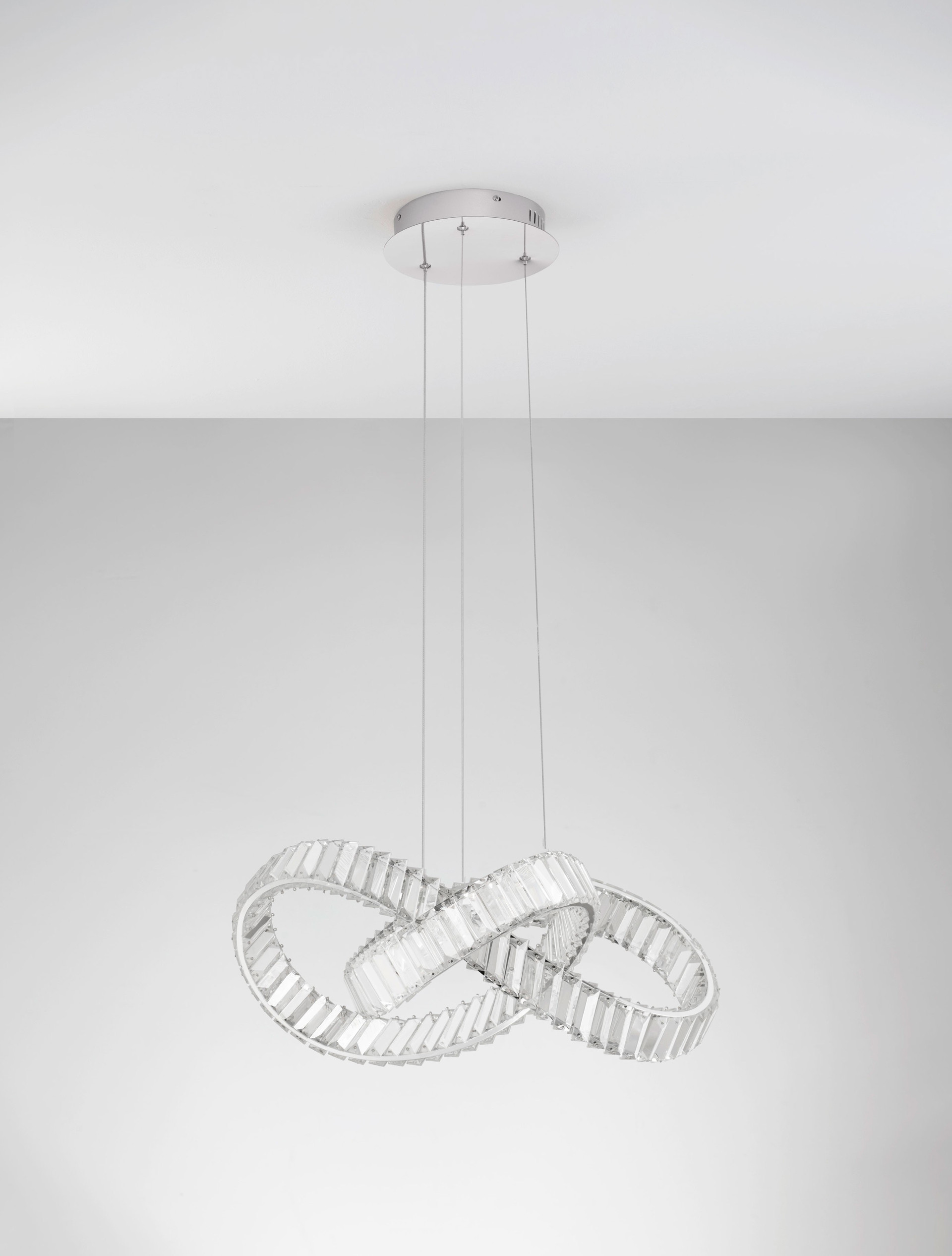 CONCETO | H 120 D 60 cm | 49 W | 3500 K | 3185 lm | IP20 | Chrome | Metal/Crystal