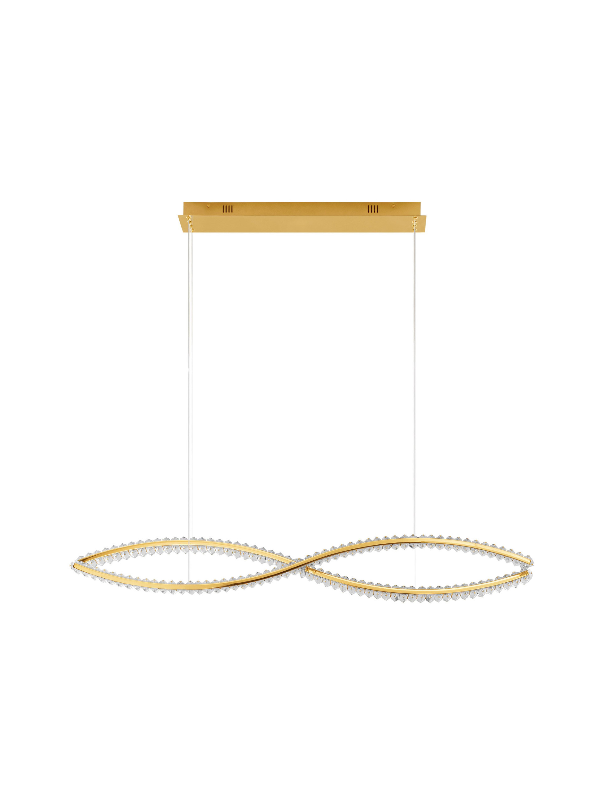 AURELIA | L 120 W 16 H 150 cm | 95 W | 3500 K | 4750 lm | IP20 | Gold | Metal/Crystal