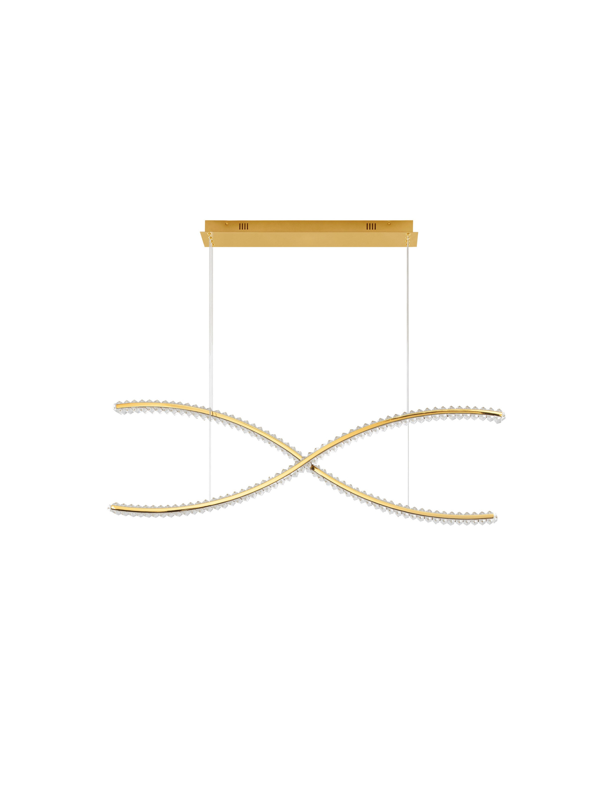 AURELIA | L 120 W 16 H 150 cm | 95 W | 3500 K | 4750 lm | IP20 | Gold | Metal/Crystal