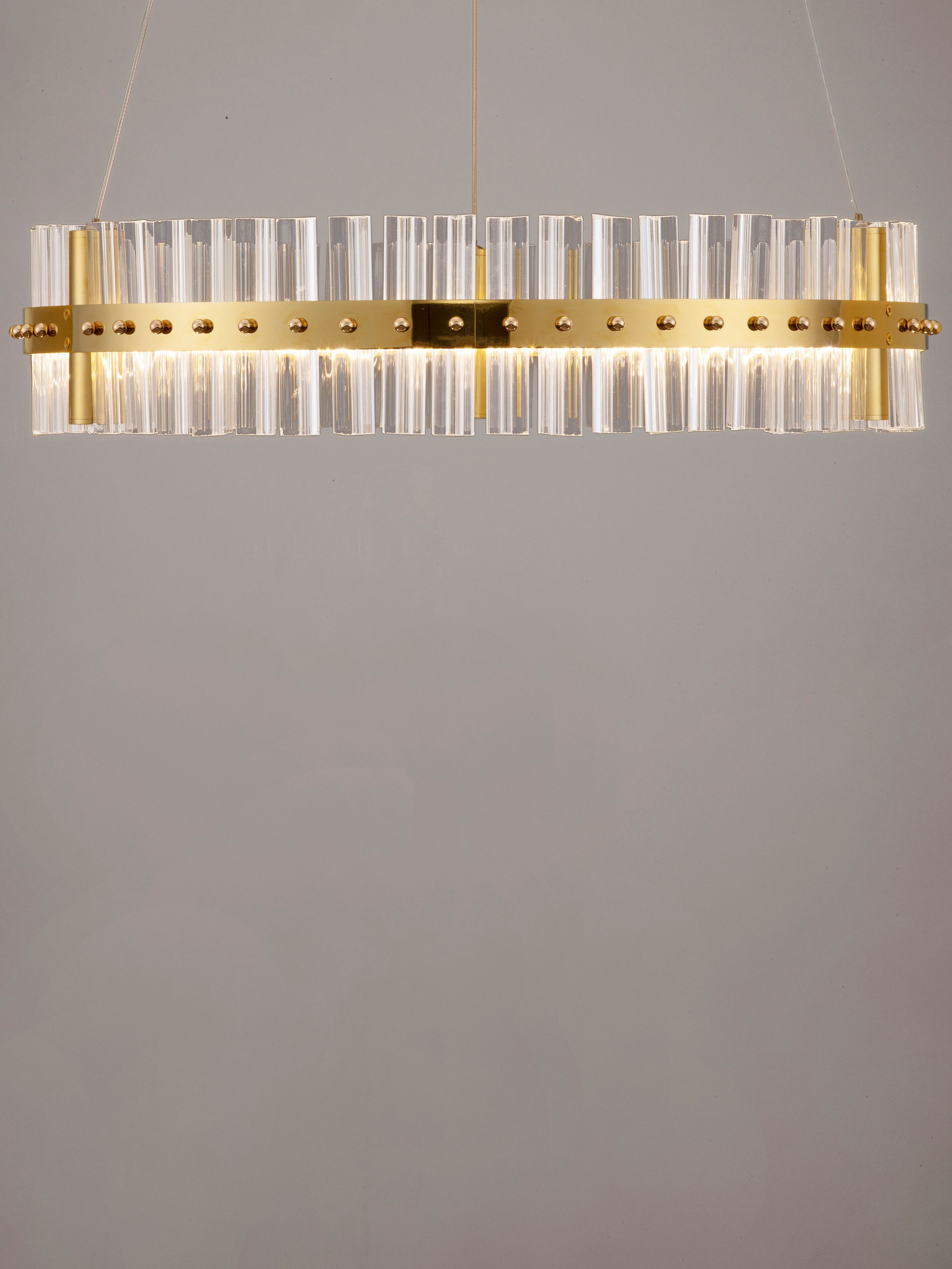 KEZO | H 130 D 60 cm | 45 W | 3500 K | 2700 lm | IP20 | Gold | Glass/Stainless Steel