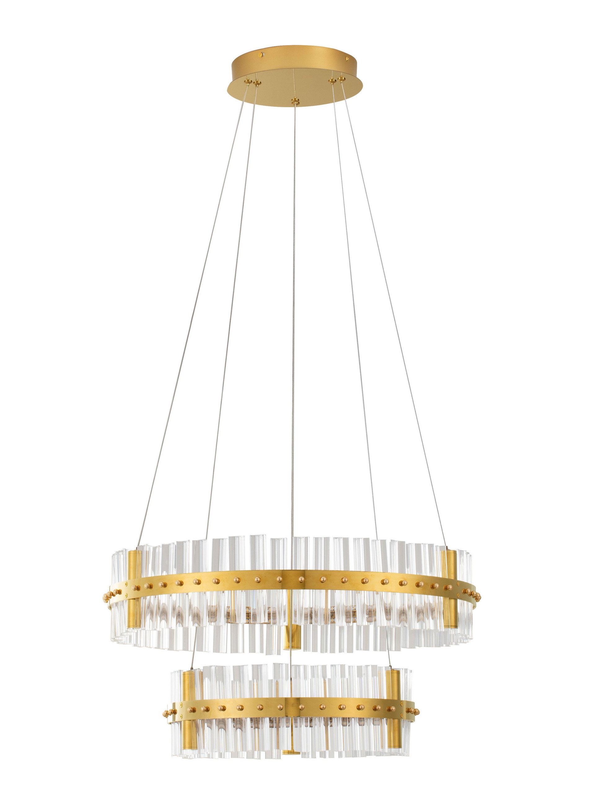 KEZO | H 140 D 60 cm | 67 W | 3500 K | 4020 lm | IP20 | Gold | Glass/Stainless Steel