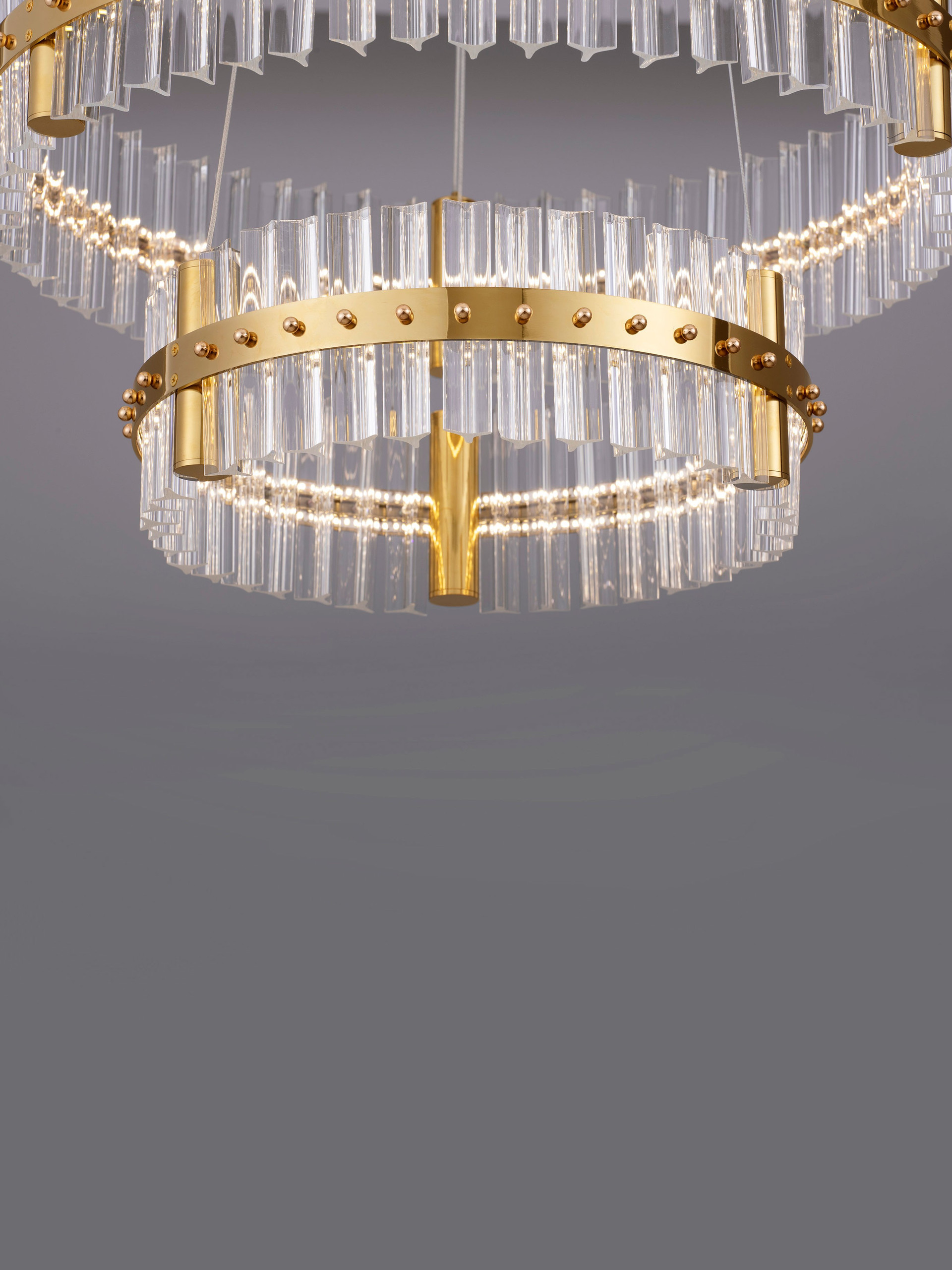 KEZO | H 140 D 60 cm | 67 W | 3500 K | 4020 lm | IP20 | Gold | Glass/Stainless Steel
