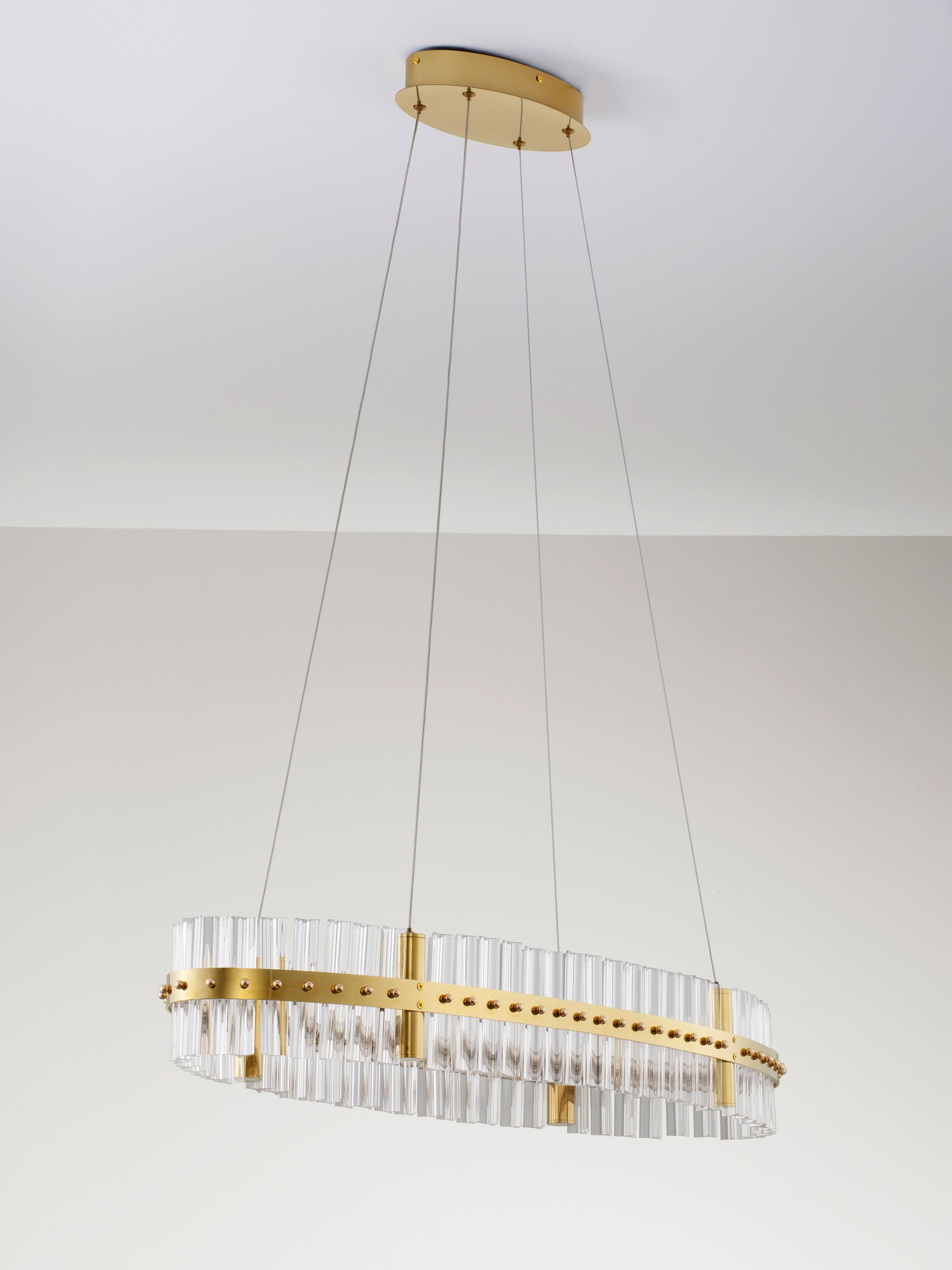 KEZO | L 90 W 28 H 130 cm | 45 W | 3500 K | 2700 lm | IP20 | Gold | Glass/Stainless Steel