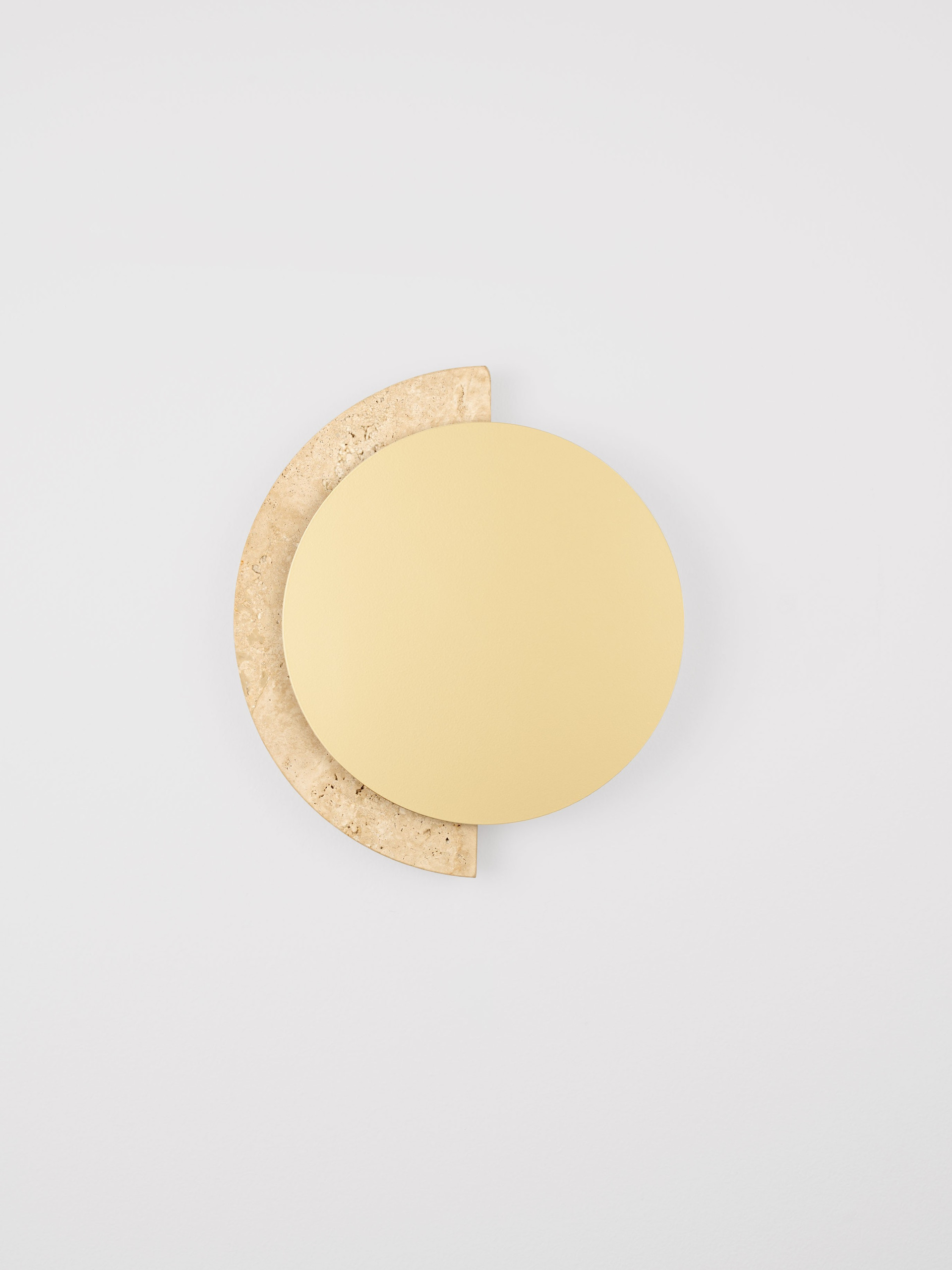 MOLLI | W 3.2 H 30 D 27.5 cm | 14 W | 3000 K | 826 lm | IP20 | Gold/Beige | Metal/Travertine