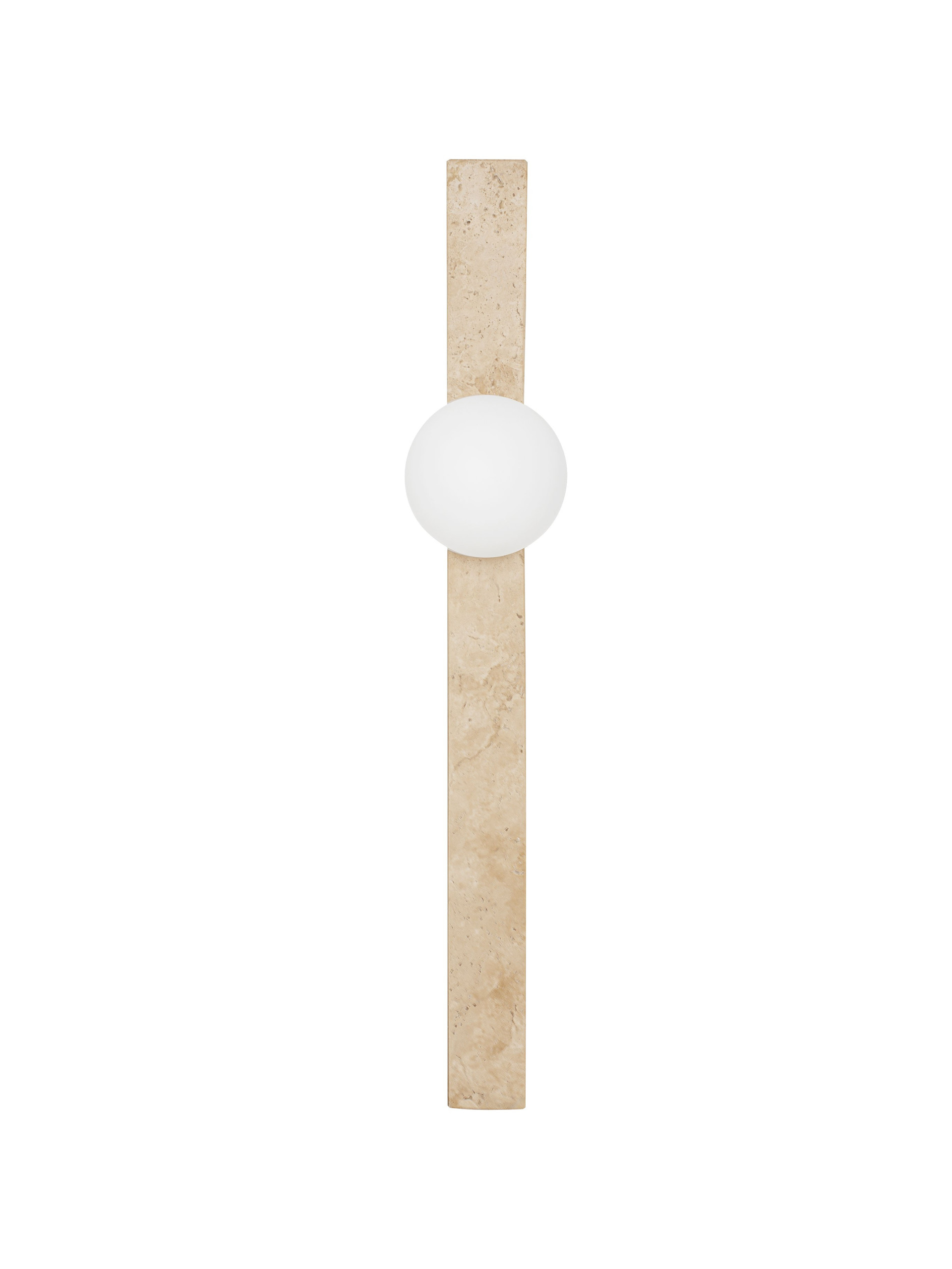OVEE | L 10 W 15.8 H 60 cm | 5 W | IP20 | White/Beige | Glass/Travertine