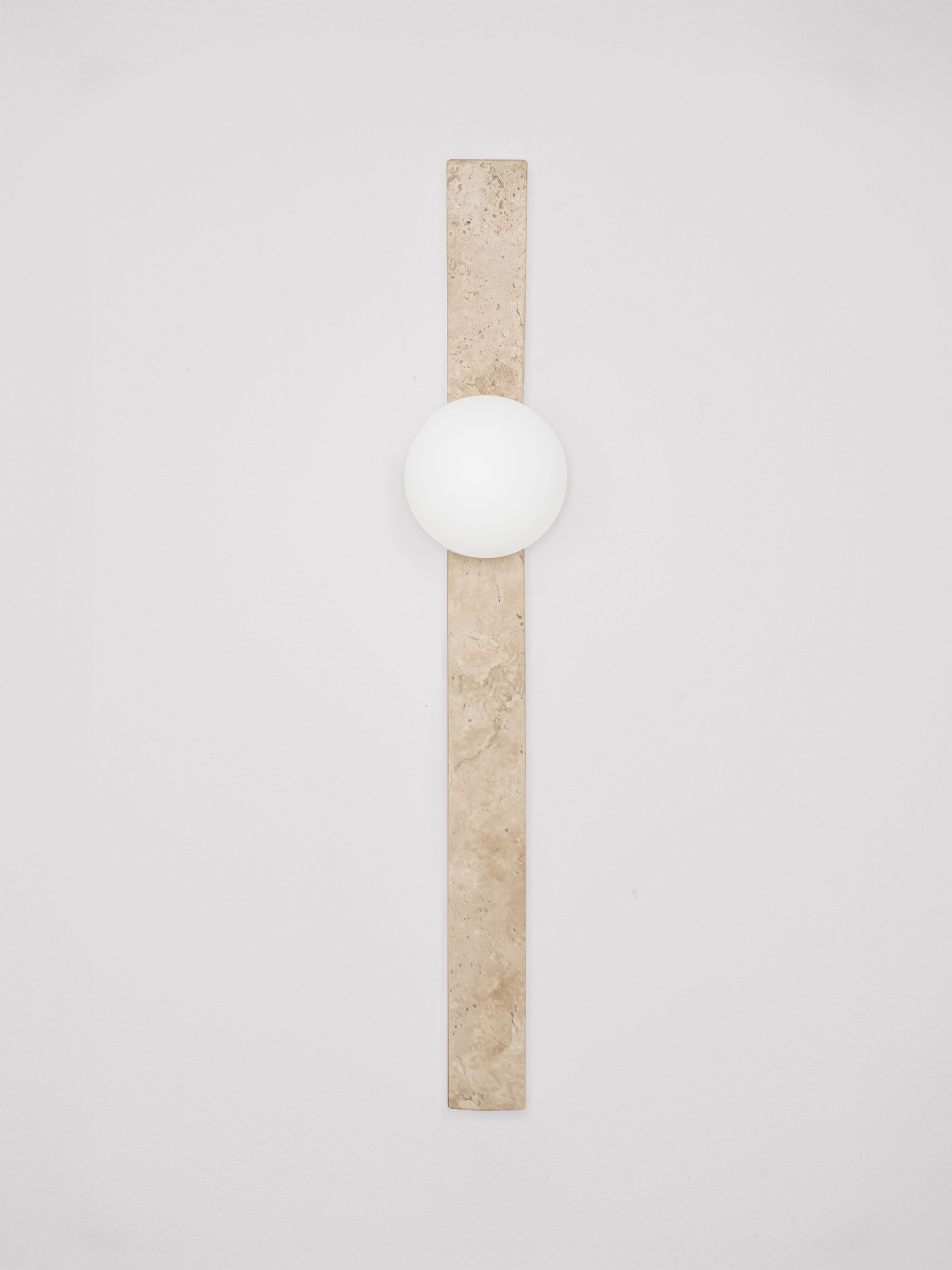 OVEE | L 10 W 15.8 H 60 cm | 5 W | IP20 | White/Beige | Glass/Travertine