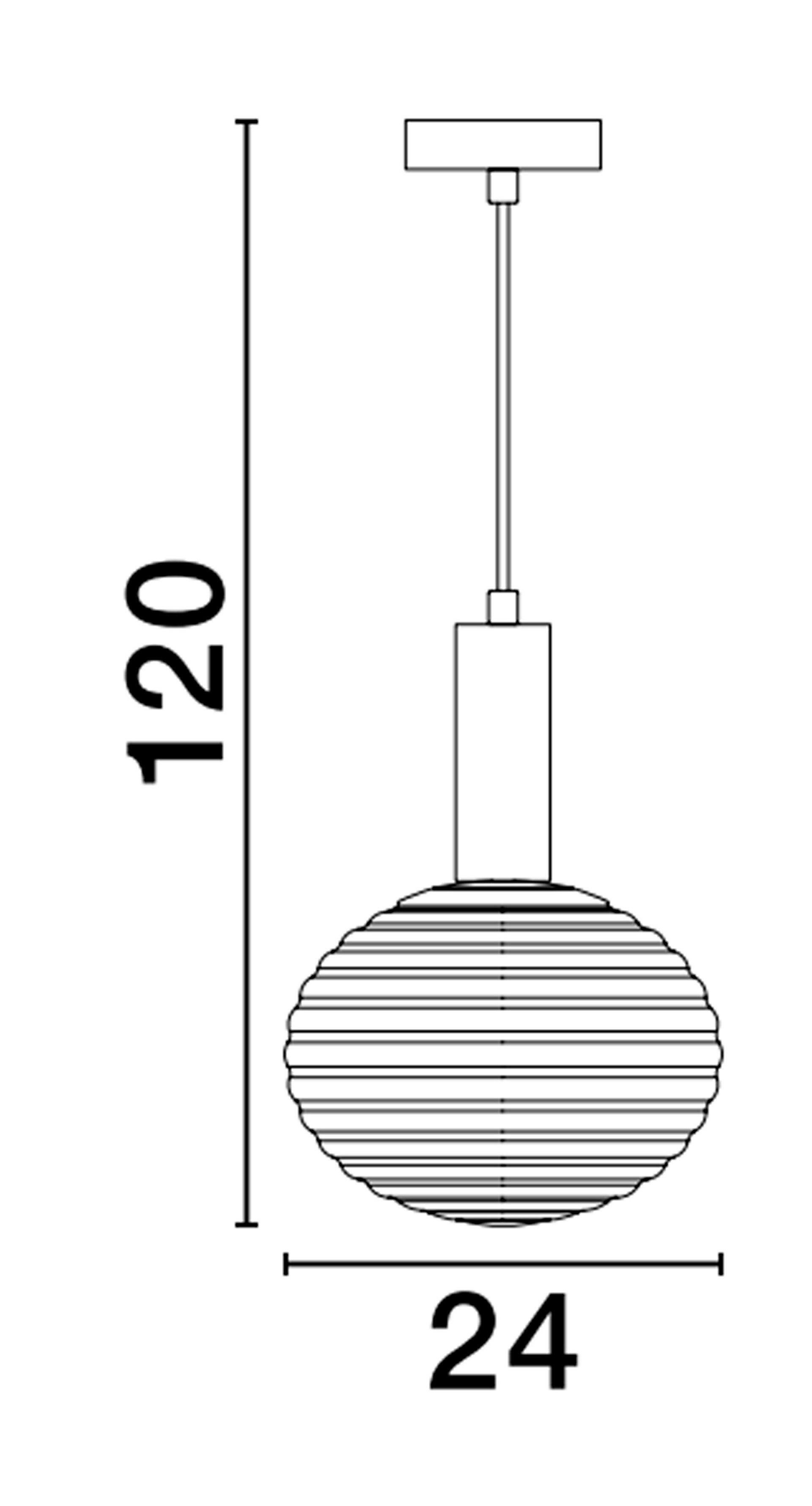 ALLEN | H 120 D 24 cm | 12 W | IP20 | Gold | Glass/Metal