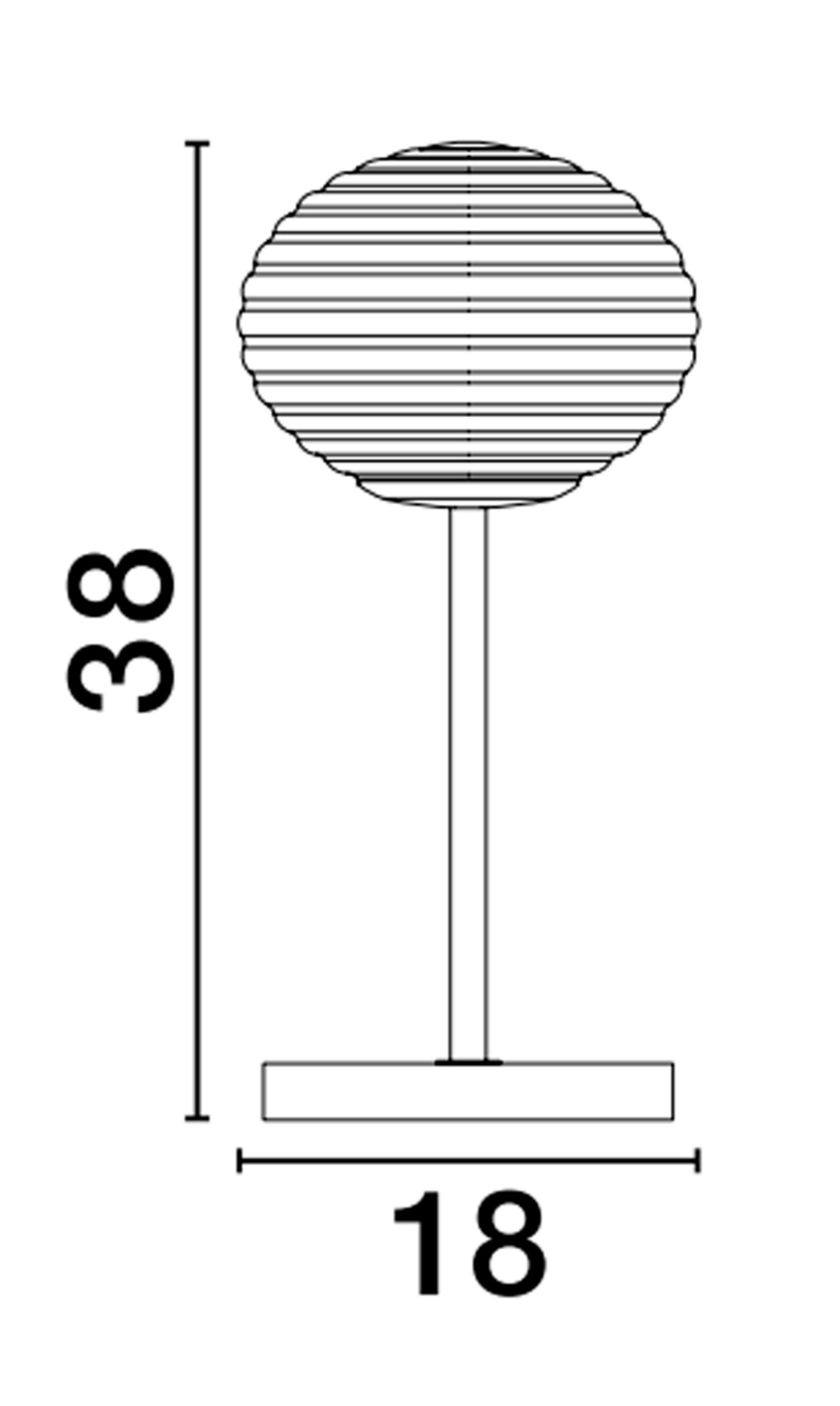 ALLEN | H 38 D 18 cm | 5 W | IP20 | Gold | Glass/Metal