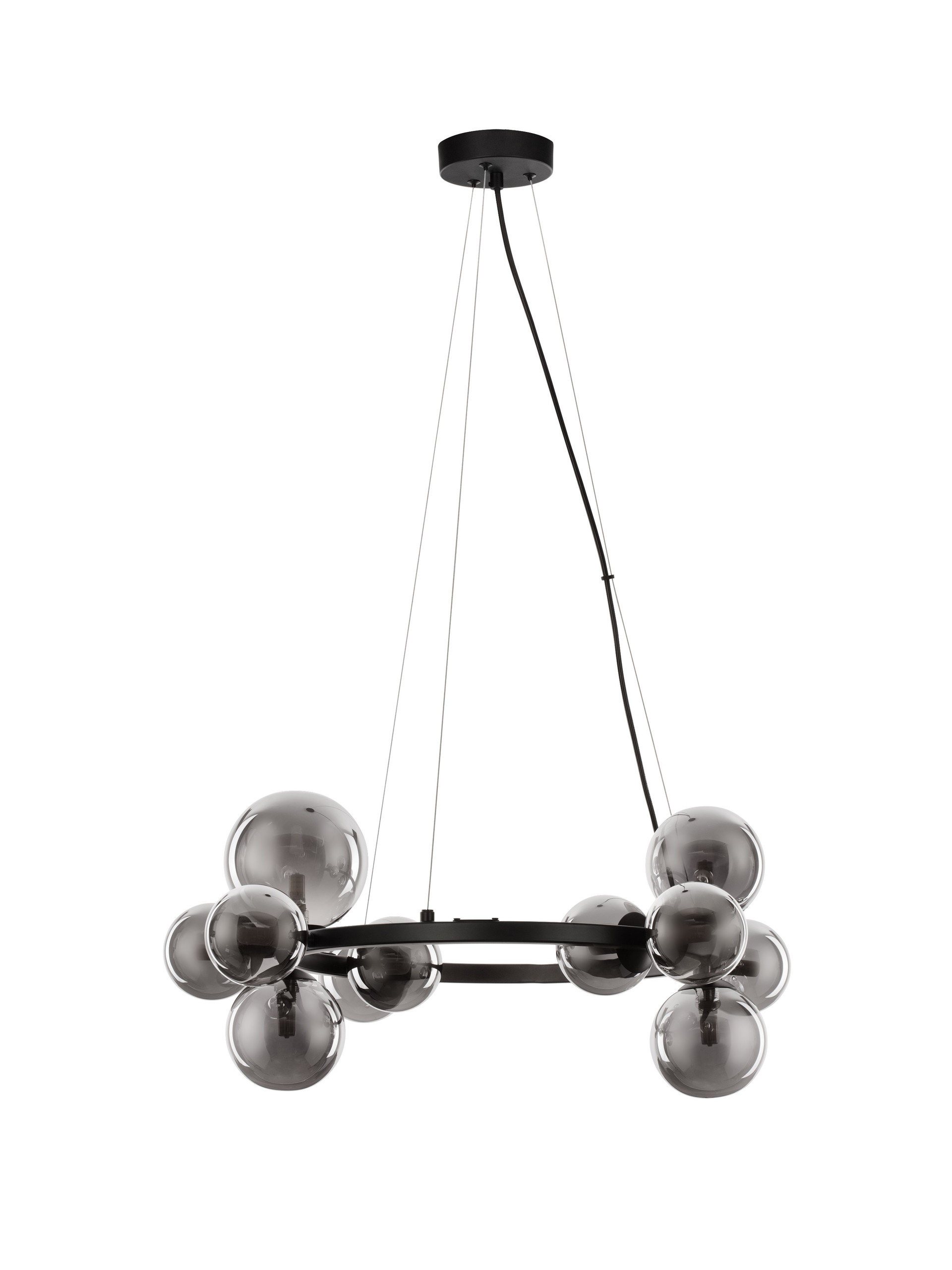 ODILLIA | H 120 D 65 cm | 55 W | IP20 | Schwarz/Smokey | Glas/Metall