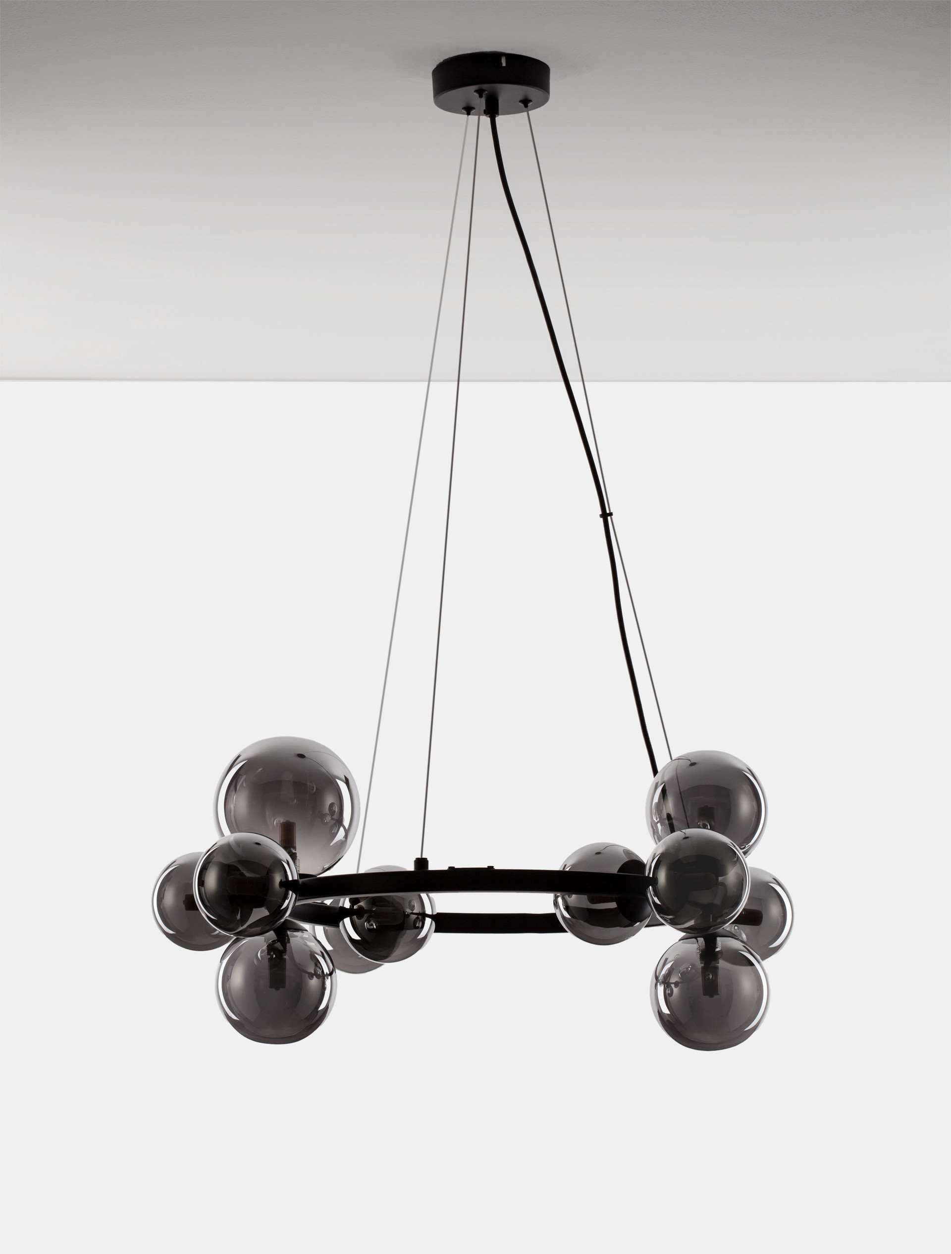 ODILLIA | H 120 D 65 cm | 55 W | IP20 | Schwarz/Smokey | Glas/Metall
