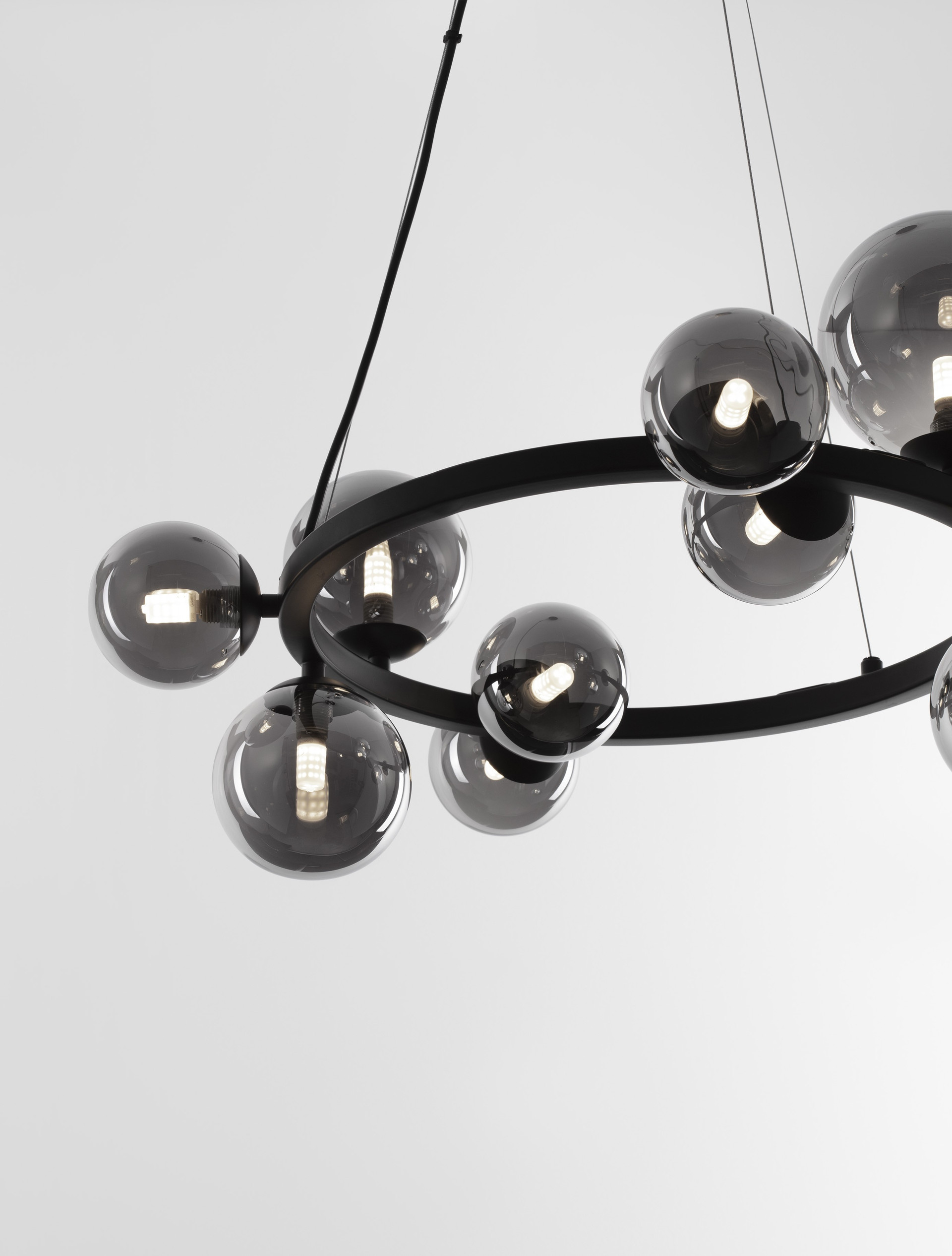 ODILLIA | H 120 D 65 cm | 55 W | IP20 | Schwarz/Smokey | Glas/Metall