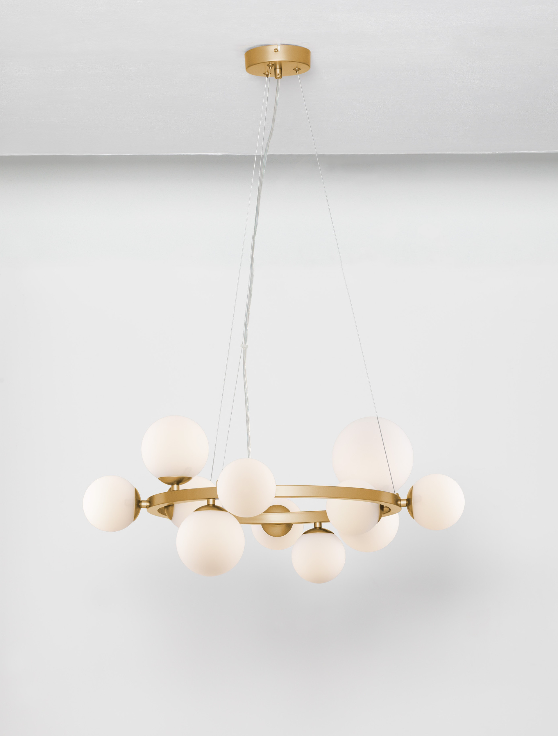 ODILLIA | H 120 D 65 cm | 55 W | IP20 | Λευκό/Χρυσός | Γυαλί/Μέταλλο