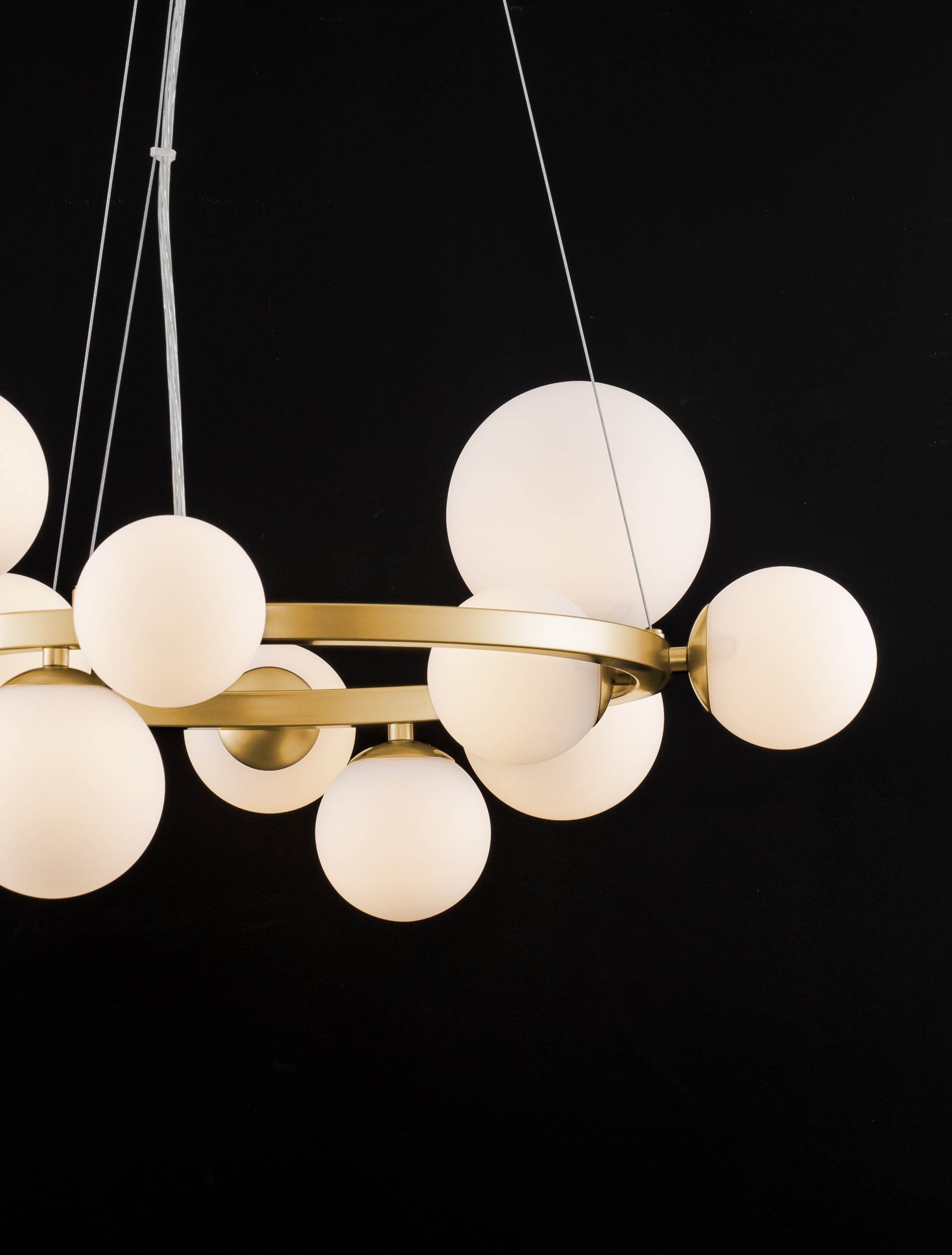 ODILLIA | H 120 D 65 cm | 55 W | IP20 | Bianco/Oro | Vetro/Metallo