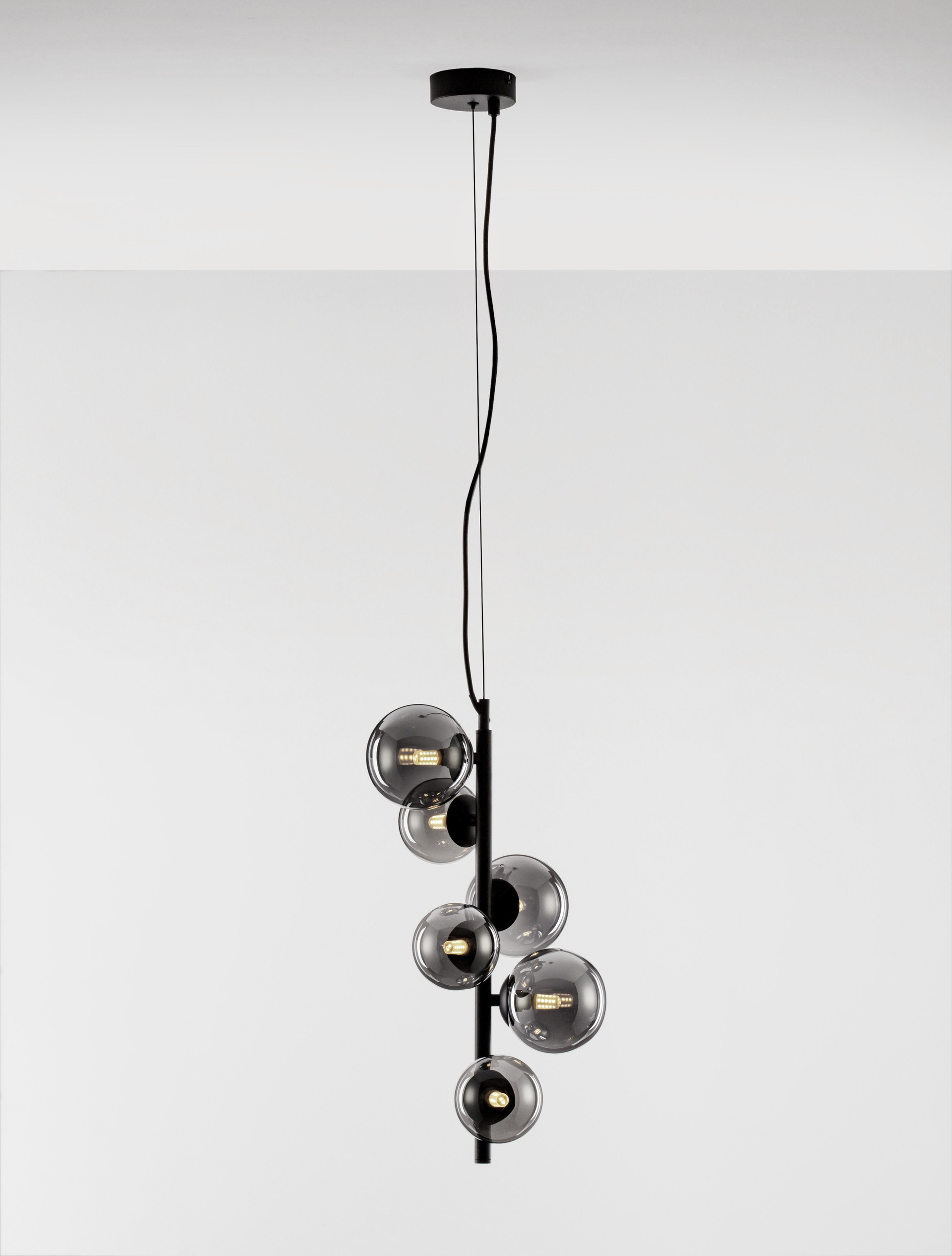 ODILLIA | L 28 W 23 H 120 cm | 30 W | IP20 | Schwarz/Smokey | Glas/Metall